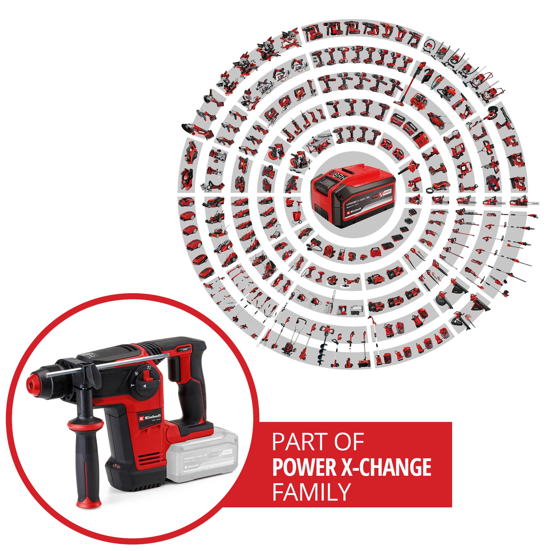 Einhell Akku-Bohrhammer »TP-HD 18/26 Li BL - Solo«, Power X-Change, ohne Akku und Ladegerät, Inkl. Aufbewahrungskoffer