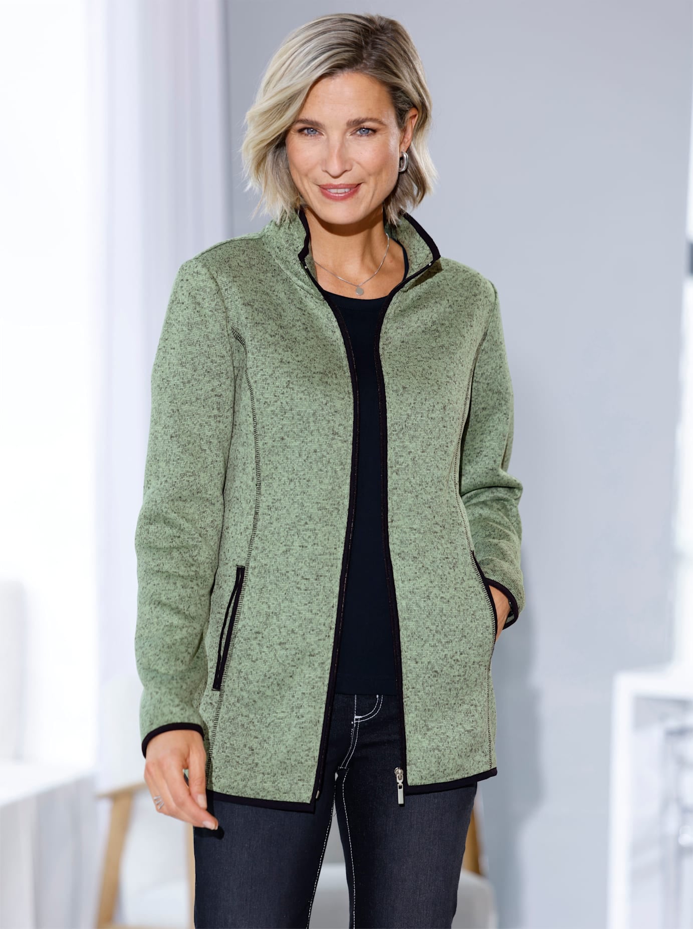 Classic Basics Strickfleecejacke ohne Kapuze