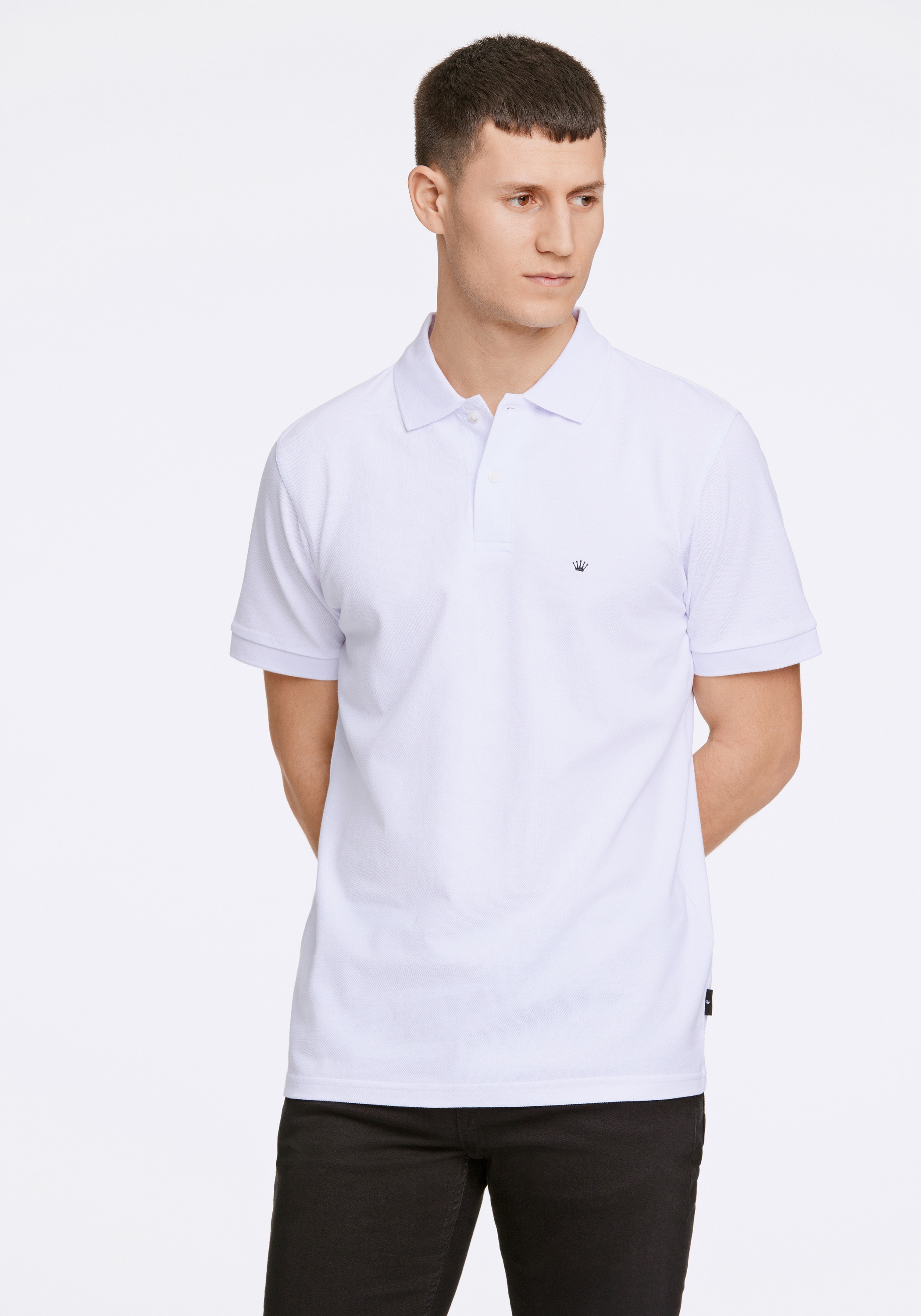 Poloshirt JUNK DE LUXE "Poloshirt Relaxed Fit", Herren, Gr. XXL, weiß, Obermaterial: 100% Baumwolle, unifarben, lässig geschnitten, Shirts