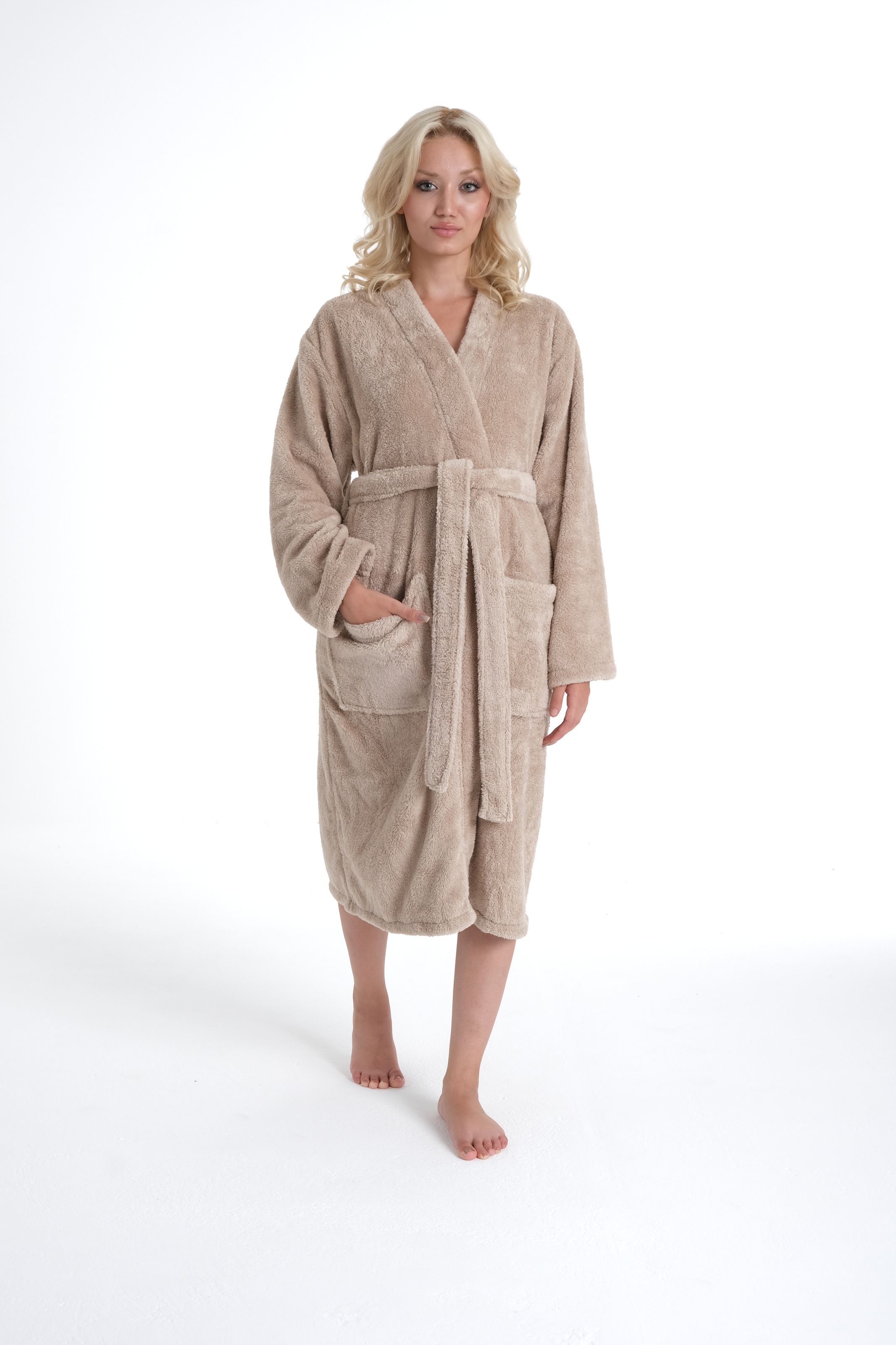 my home Unisex-Bademantel »Lillou Kimono, ideal für Sauna & Spa, Hotelbademantel, Morgenmantel«, (1 St.), kuschelig weicher Fleece, für Damen und Herren, XS-3XL