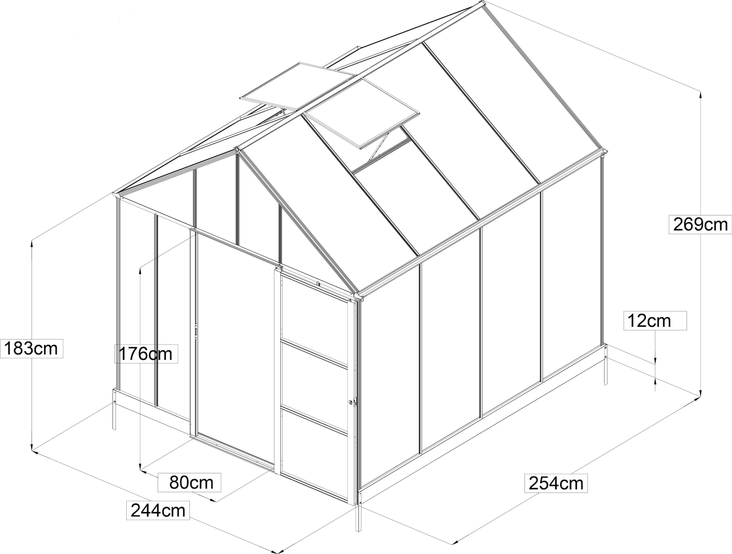 KONIFERA Gewächshaus, (Set), mit Fundamentrahmen