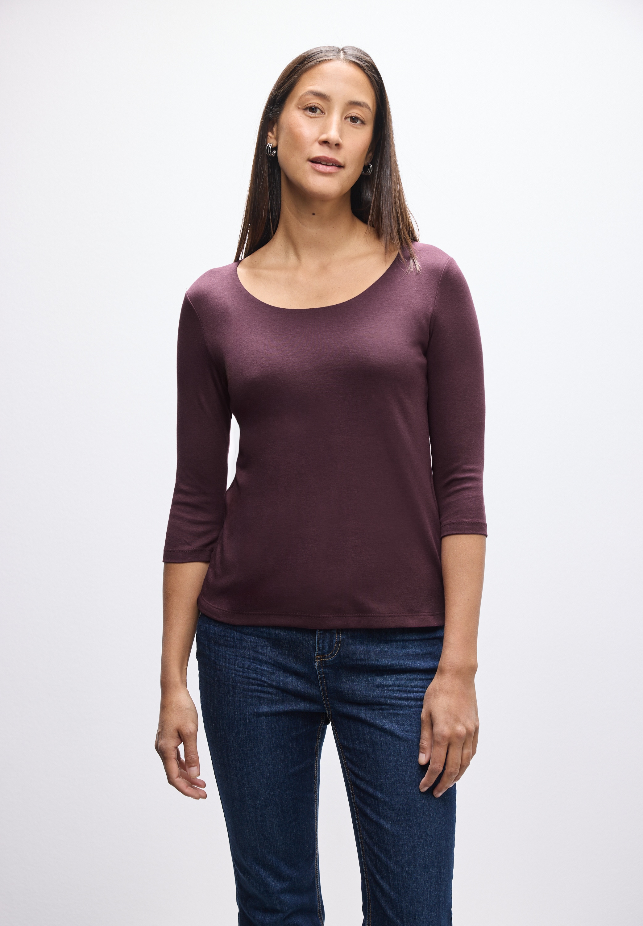 STREET ONE 3/4-Arm-Shirt mit Rundhalsausschnitt günstig online kaufen