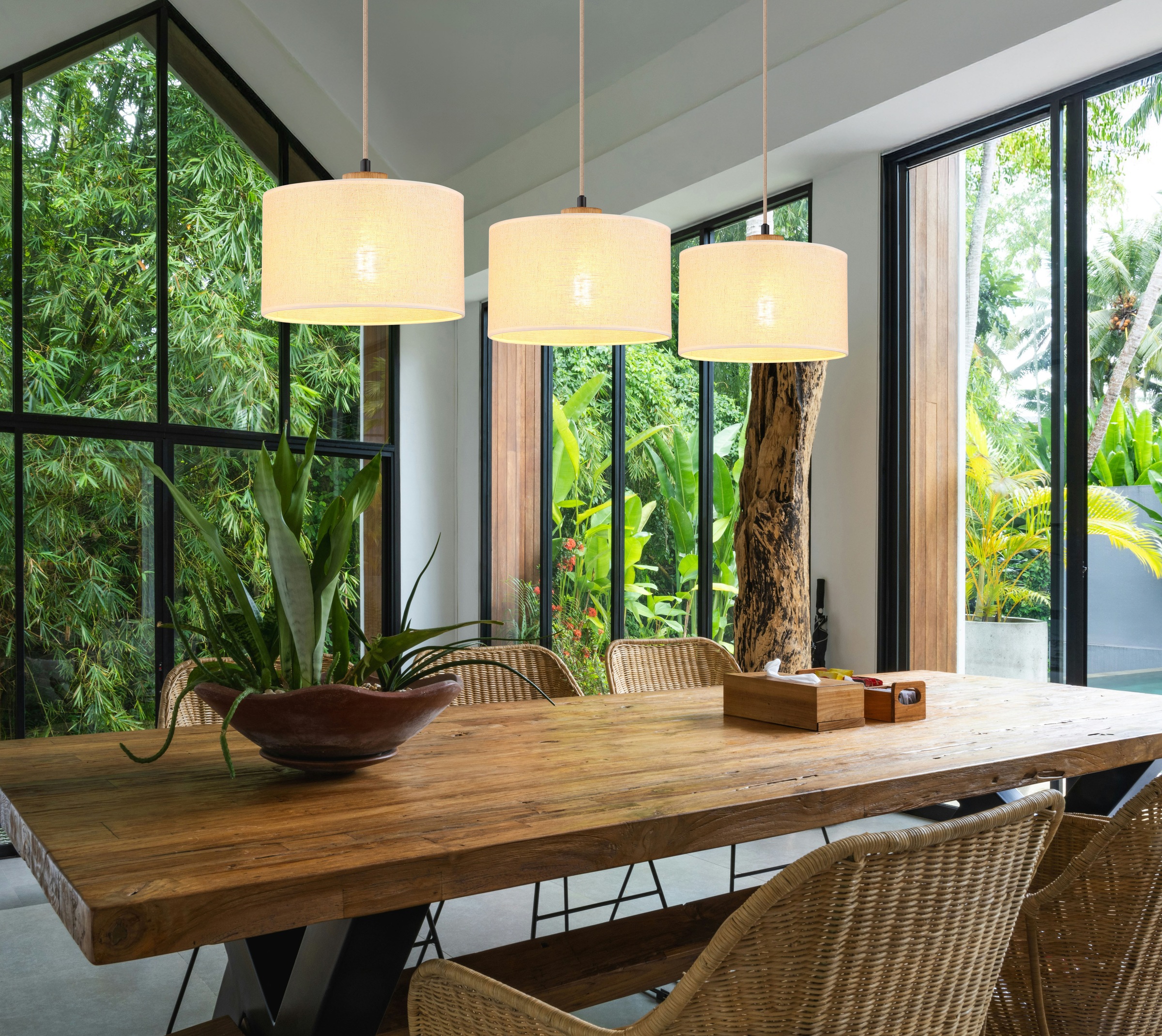 NOWA Hängeleuchte »JULE« E27 1 Stk. Hängeleuchte mit Leinen, natürliches Design, warm & gemütlich