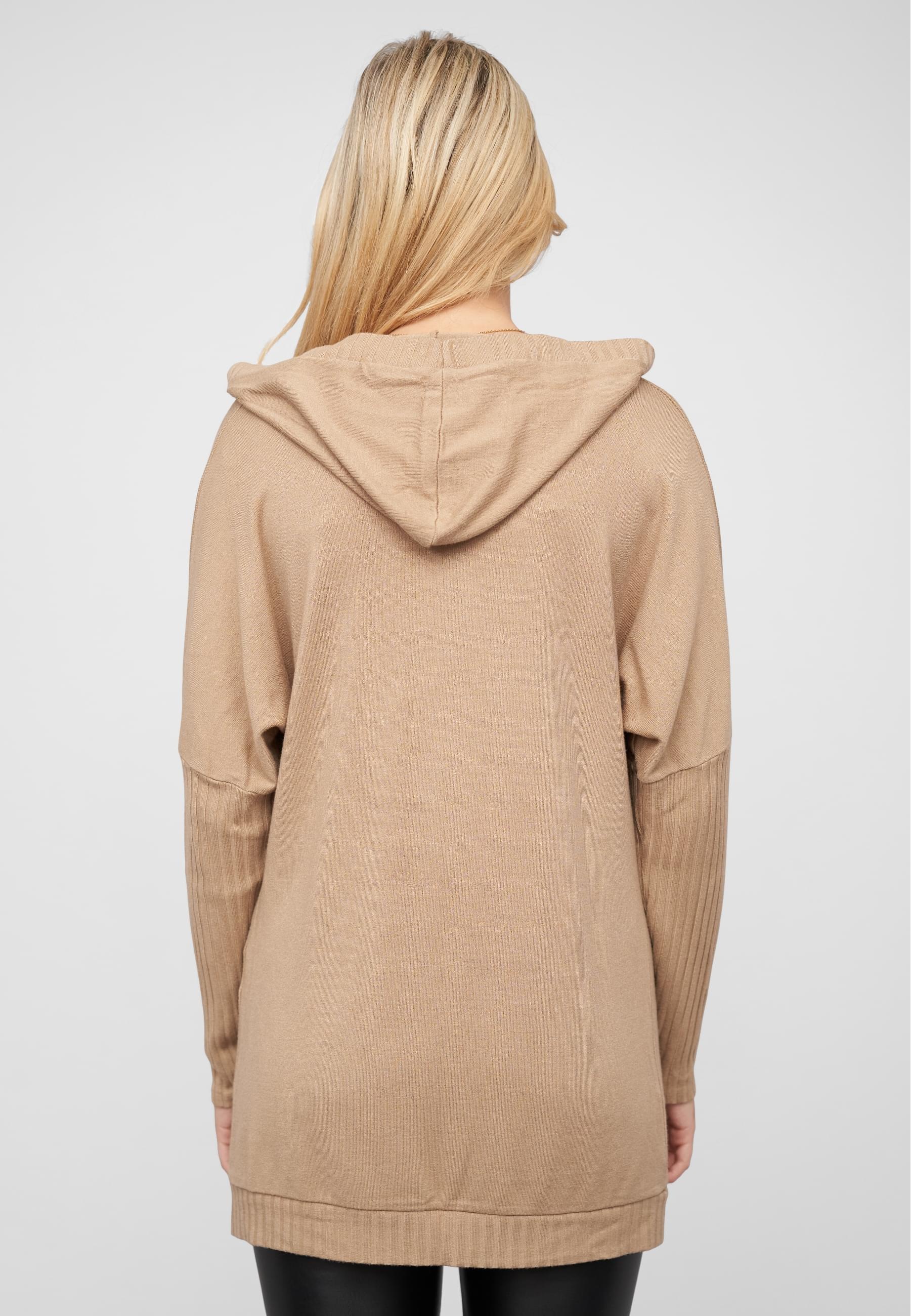CLOUD 5IVE Strickjacke »CLOUD 5IVE Cardigan mit offenem Schnitt und Kapuze«