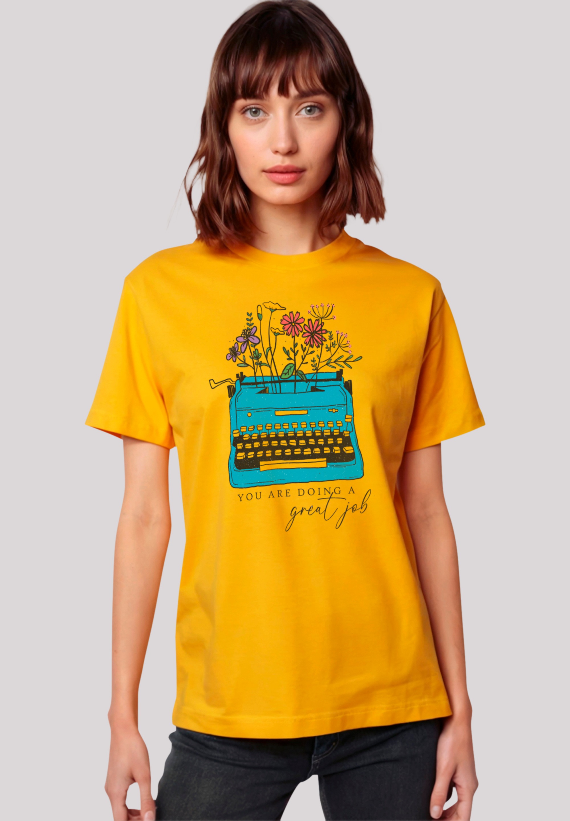 F4NT4STIC T-Shirt "Blumen you are doing a great job retro typewriter", Prem günstig online kaufen