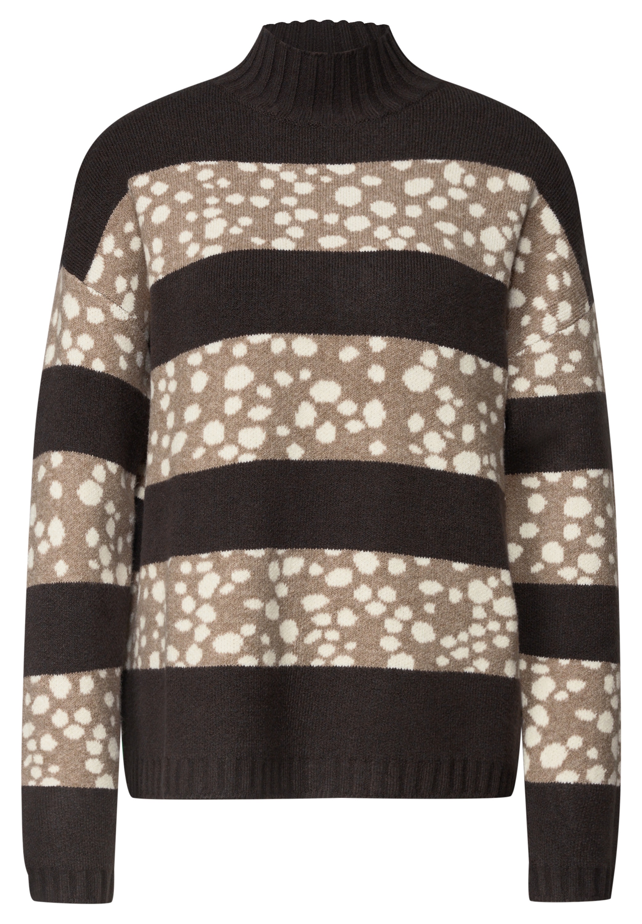 STREET ONE Stehkragenpullover mit Punkten