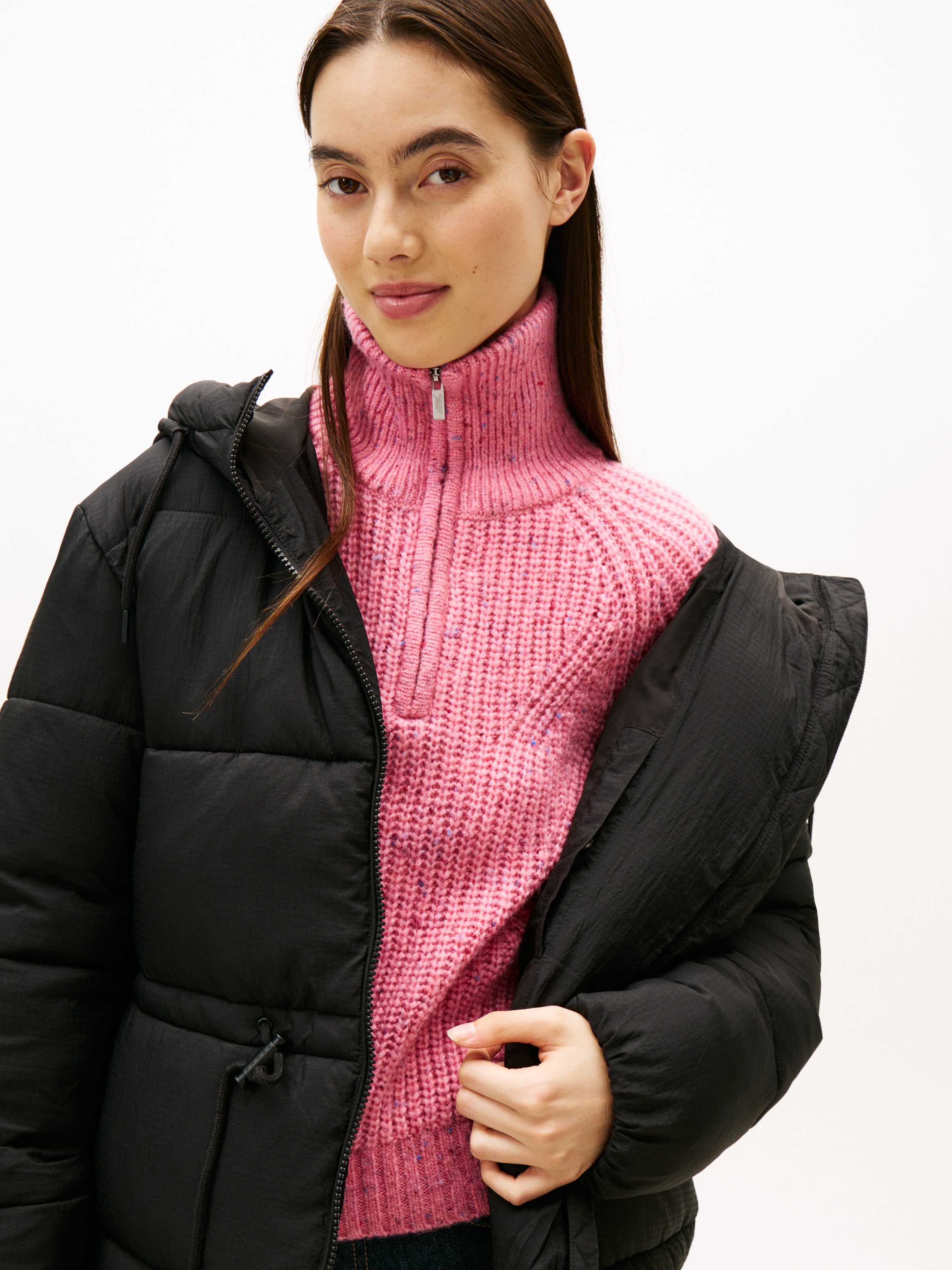 Tommy Jeans Steppjacke "TJW HOODED MIDI PUFFER JACKET" mit Kapuze günstig online kaufen