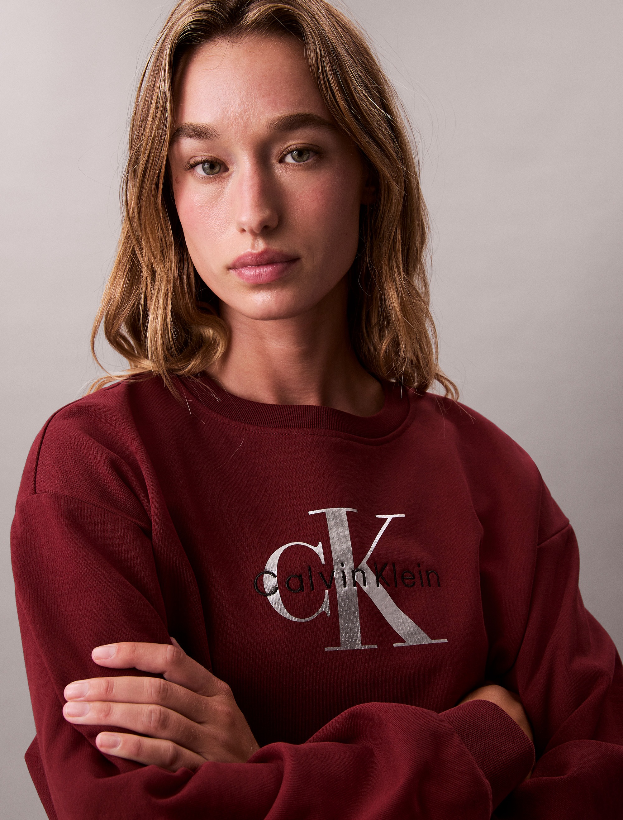 Calvin Klein Jeans Sweatshirt »LS MNLG FRNCH TRRY R« Mit Rundhalsausschnitt