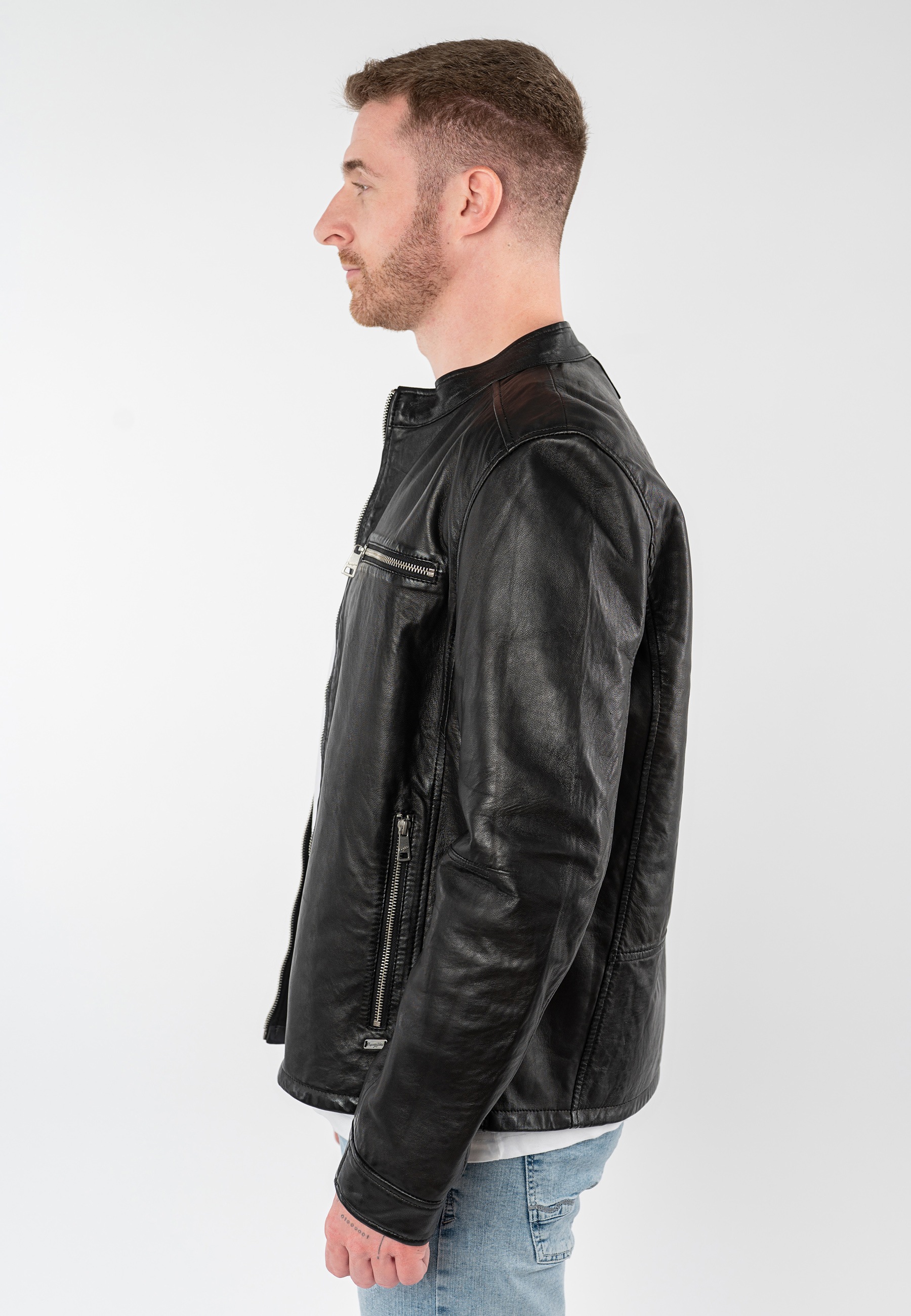 Mauritius Lederjacke "MMBounto" mit Stehkragen günstig online kaufen