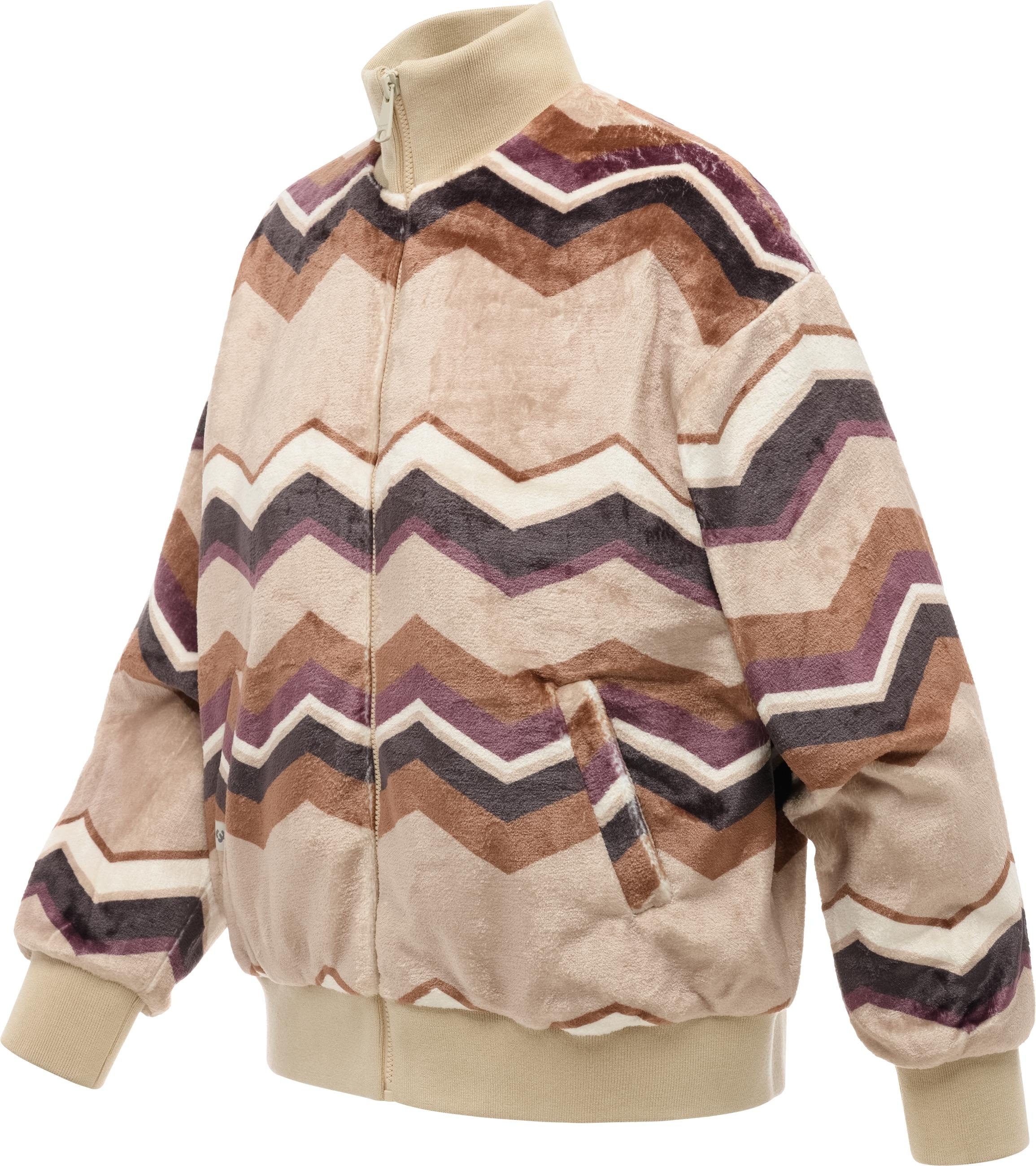 Ragwear Outdoorjacke »Tills Print Y« ohne Kapuze Kuschelige Damen Jacke mit Allover-Print