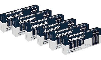 Batterie »60 Stück Alkaline Power, AA«, LR06, (Packung, 60 St.)