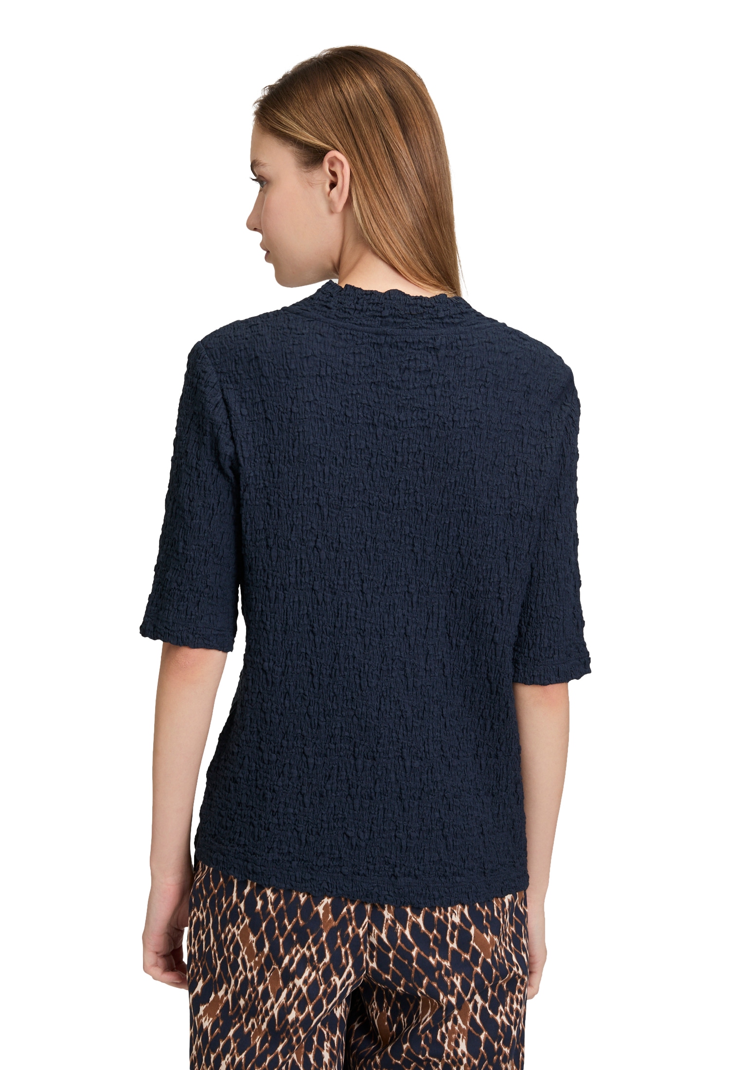 Betty Barclay Kurzarmshirt »Betty Barclay Damen Strukturshirt mit Stehkragen«, (1 tlg.)