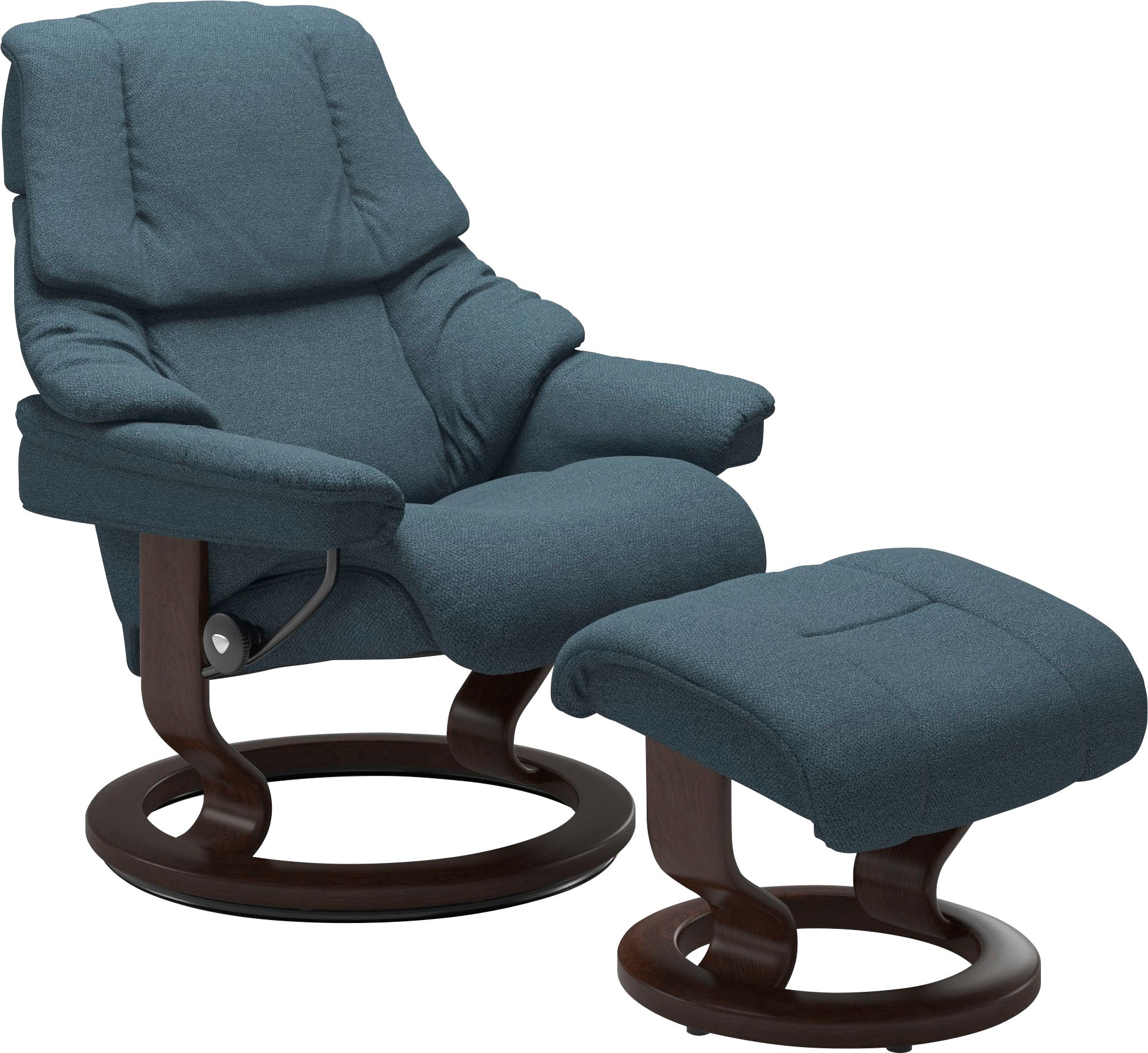 Stressless® Relaxsessel »Reno«, (Set, Relaxsessel mit Hocker), mit Hocker, mit Classic Base, Größe S, M & L, Gestell Braun