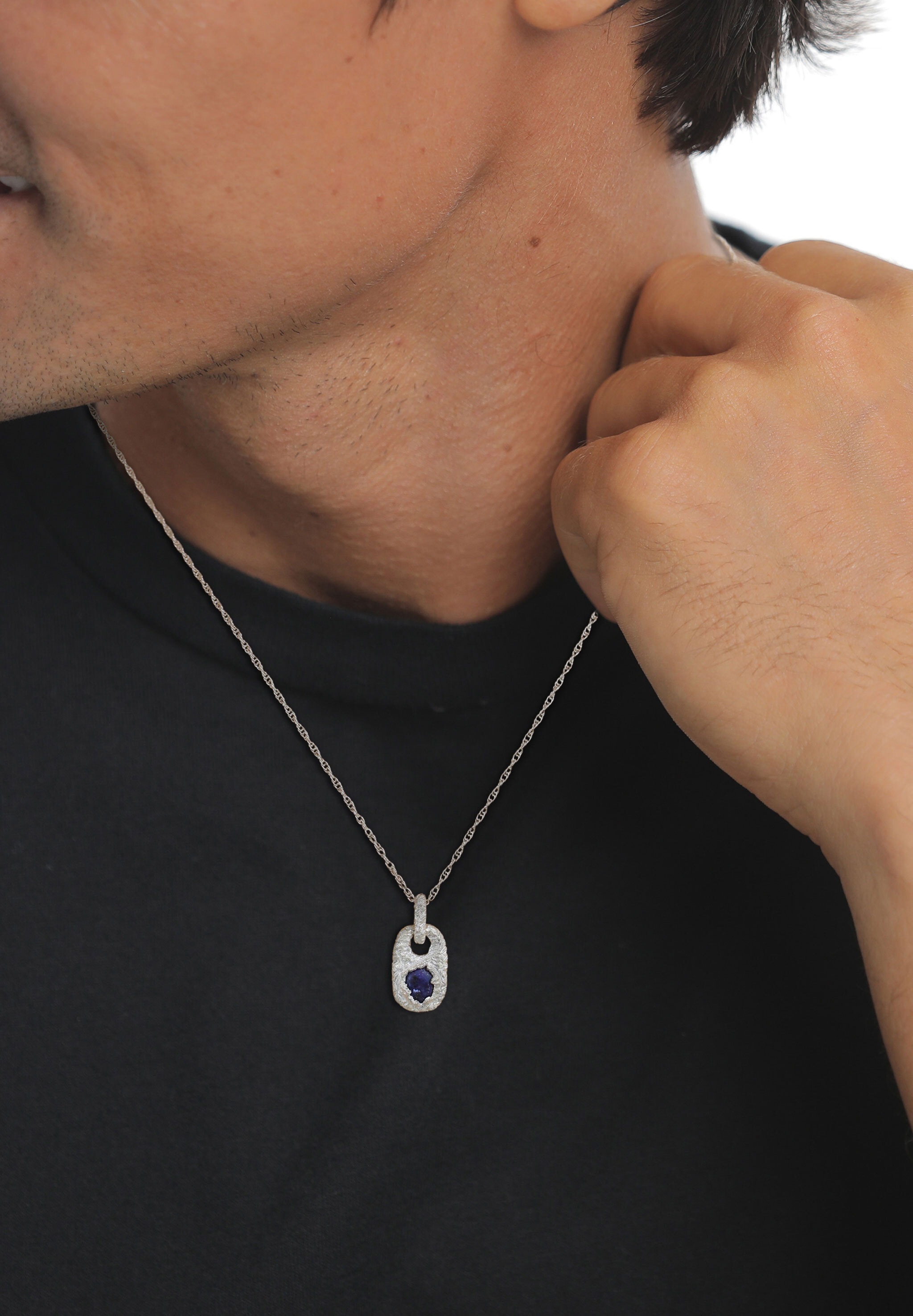 Kuzzoi Kette mit Anhänger »Halskette Lapis Lazuli Blau 925 Sterling Silber«