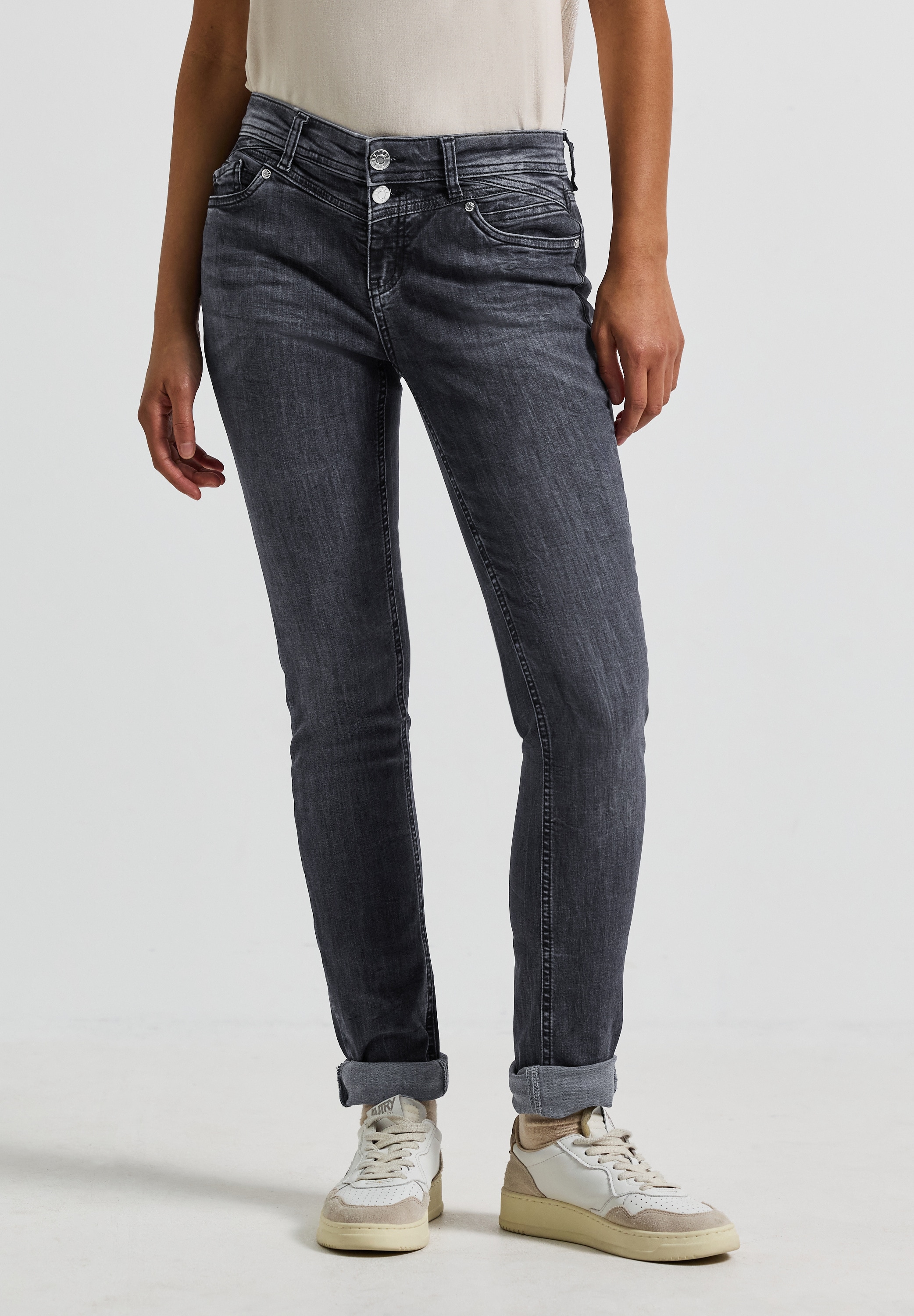 STREET ONE Comfort-fit-Jeans, in grauer Waschung