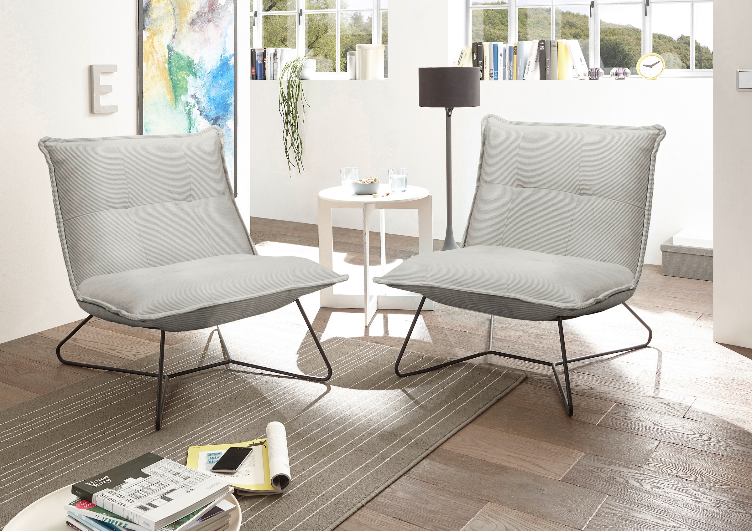 ED EXCITING DESIGN Sessel "Vico" mit Design-Gestell aus schwarzem Metall, i günstig online kaufen