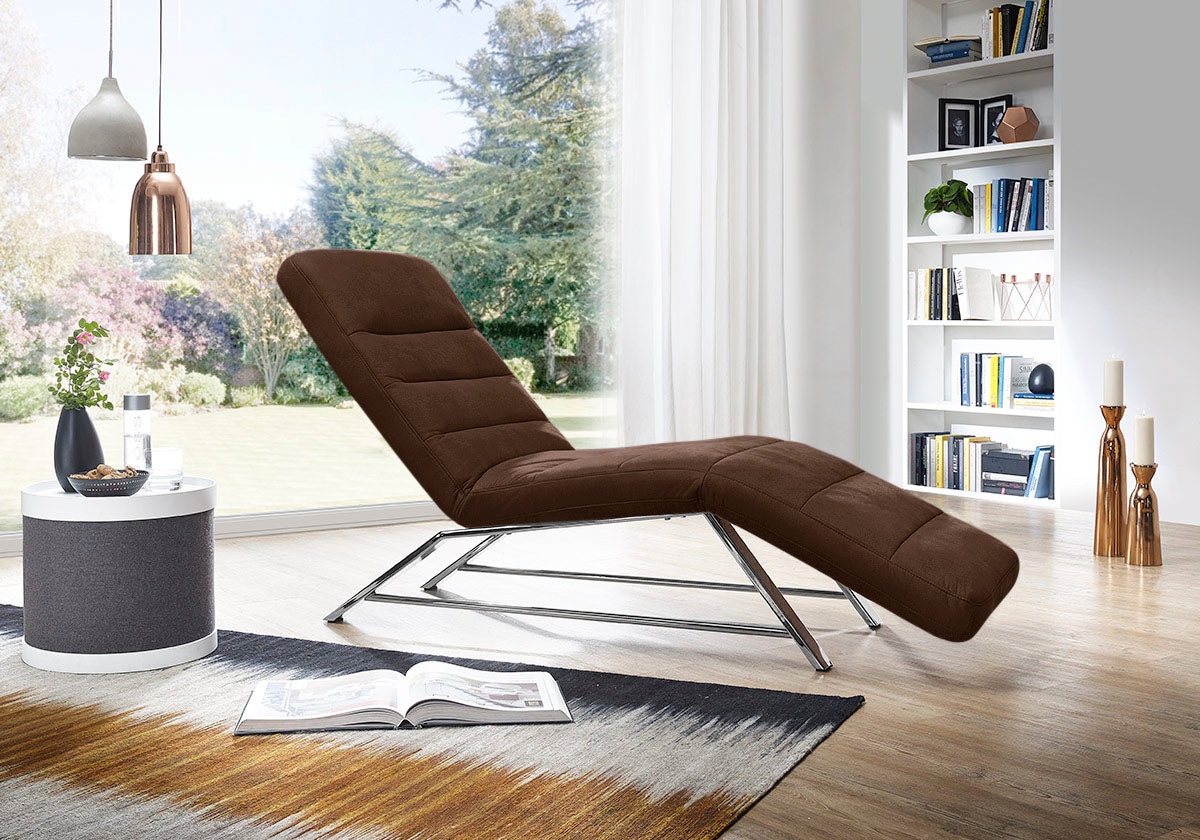 W.SCHILLIG Relaxliege "daily dreams bequem und elegant, B/T 75/170cm" Funktionsliege wahlweise mit Motor, Gestell Chrom, Breite 75 cm