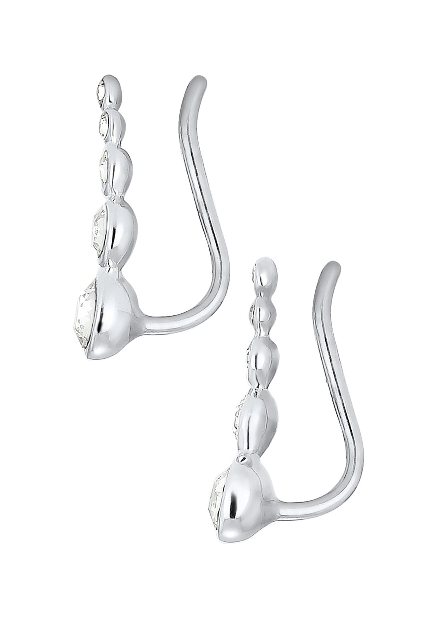 Paar Ohrstecker ELLI "Ohrklemme Earclimber, mit Kristallen von Swarovski", silber, Ohrringe, Damen, onesize,mit Steinen, Silber 925 (Sterlingsilber) 3