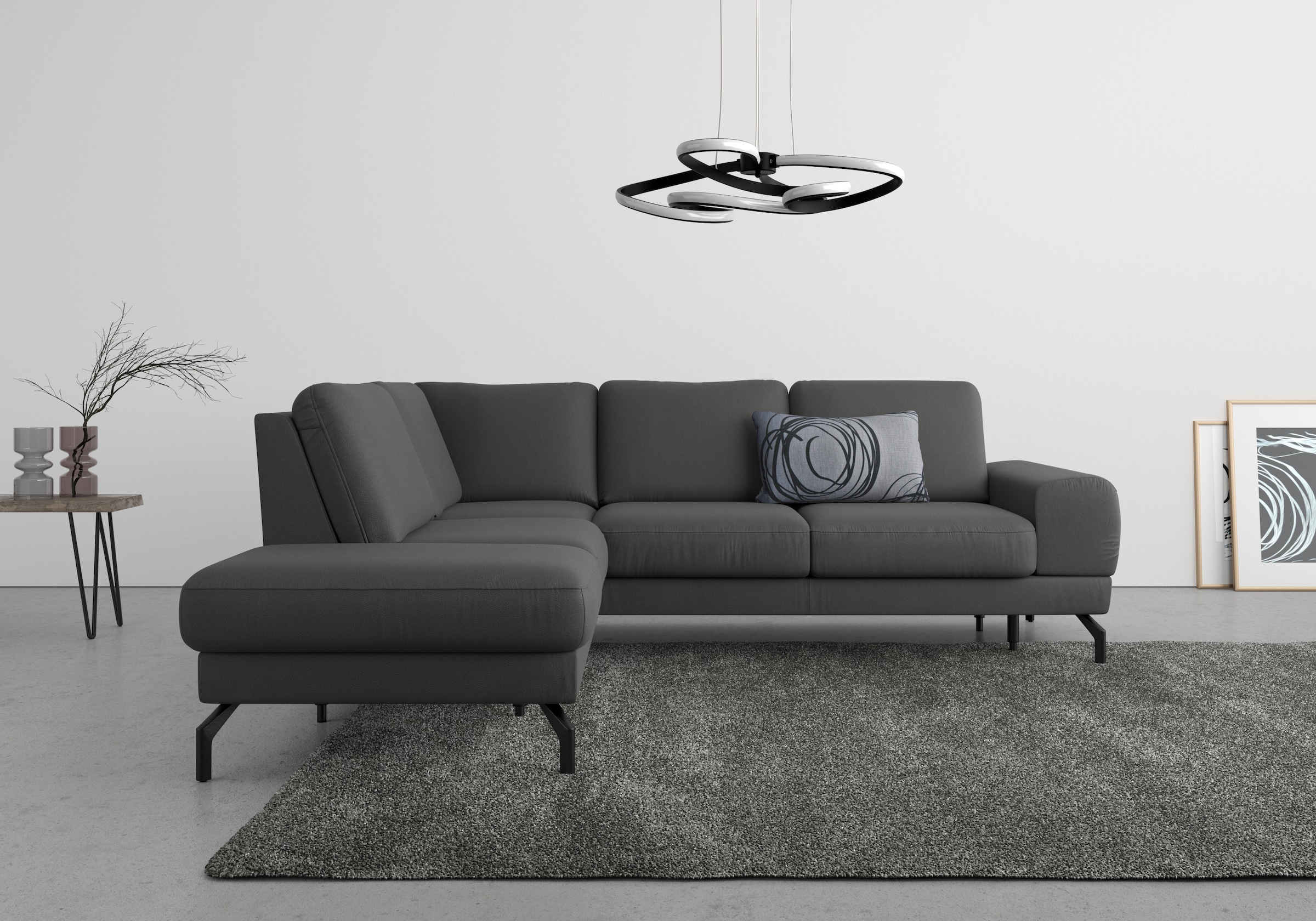 sit&more Ecksofa »Cinturo L-Form«, inklusive Sitztiefenverstellung und Federkern, Sitzhöhe 48 cm
