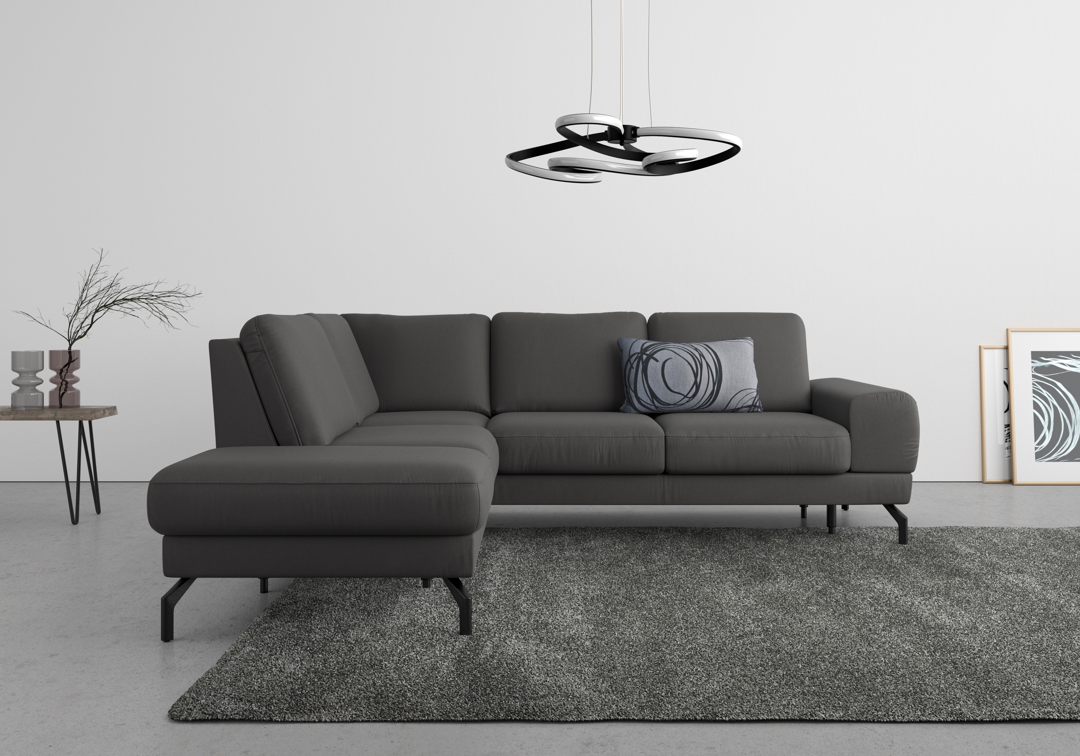 Thumbnail - sit&more Ecksofa "Cinturo L-Form" inklusive Sitztiefenverstellung und Federkern, Sitzhöhe 48 cm