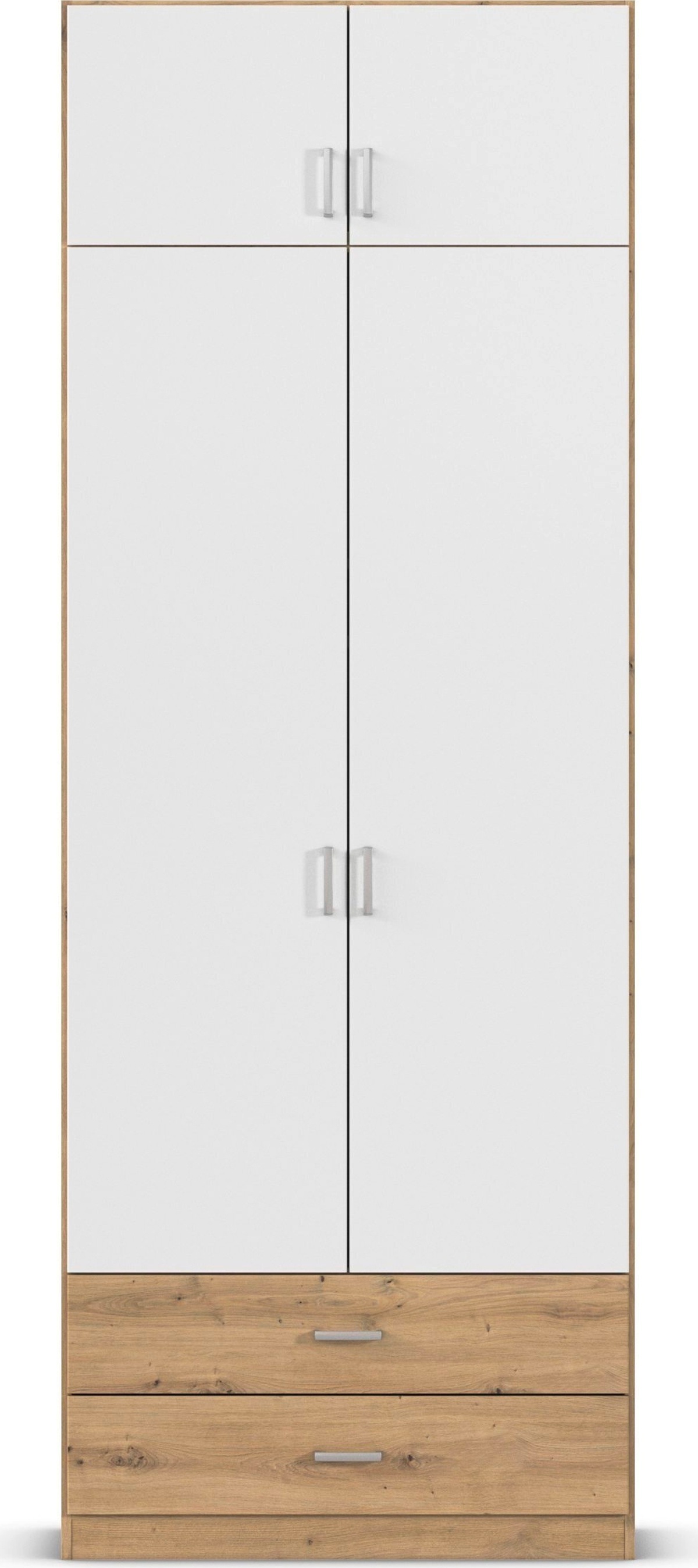 rauch Kleiderschrank »Schrank Garderobe Wäscheschrank GAMMA in 4 Breiten 91-226 cm« 3 verschiedene Ausstattungen BASIC/CLASSIC/PREMIUM (inkl. SOFT-CLOSE),  mit Schubladen und Schrankaufsatz, schlichtes Design MADE IN GERMANY