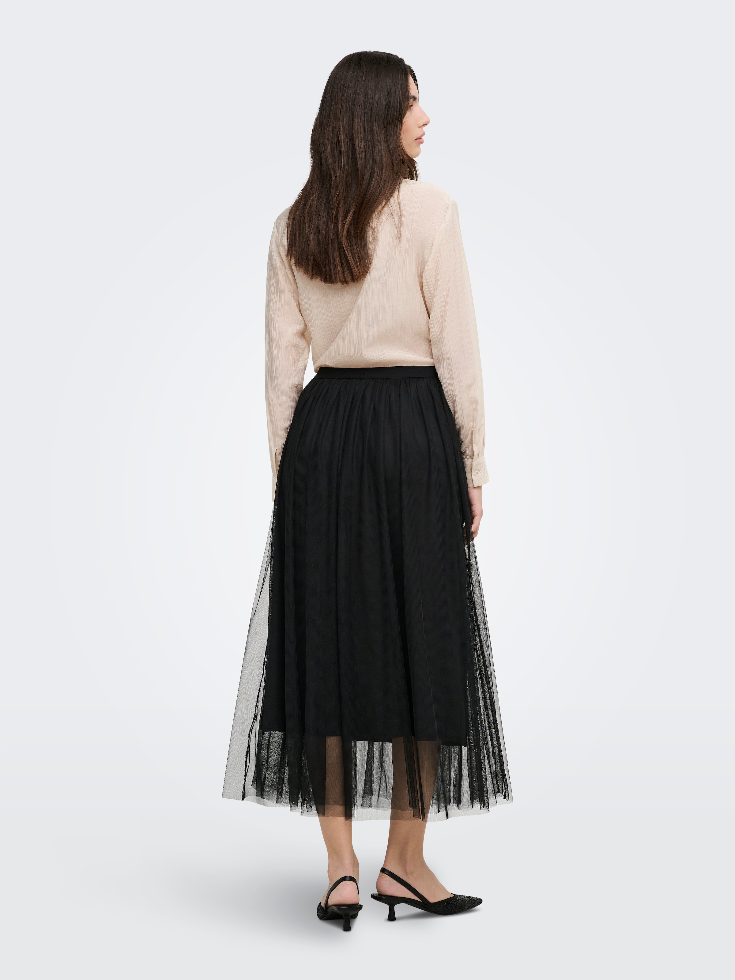 ONLY Maxirock »ONLJANEA LONG TULLE SKIRT WVN« Kunstfaser, Tüll, gefüttert