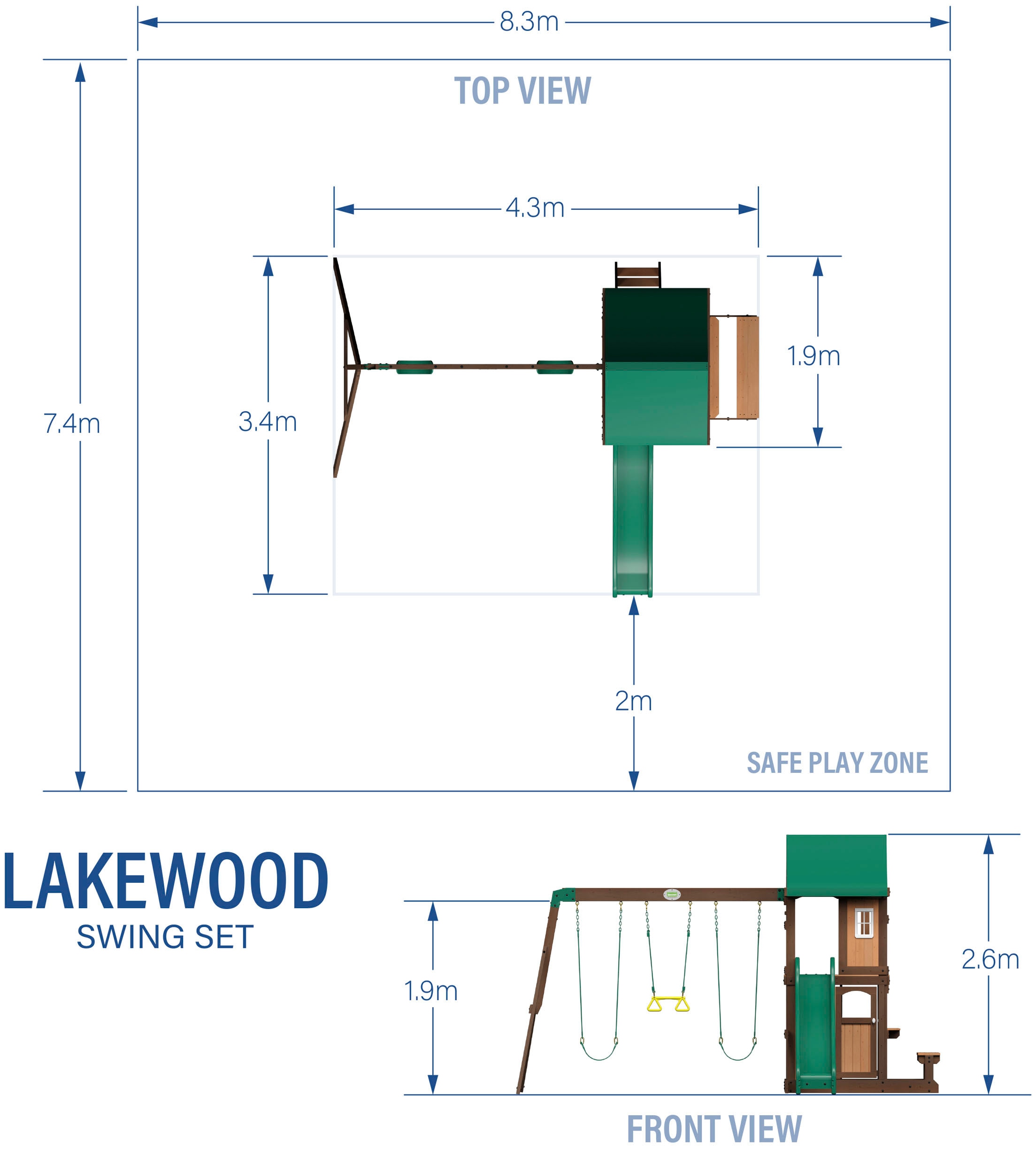 Backyard Discovery Spielturm »Lakewood«, mit Schaukeln und Rutsche