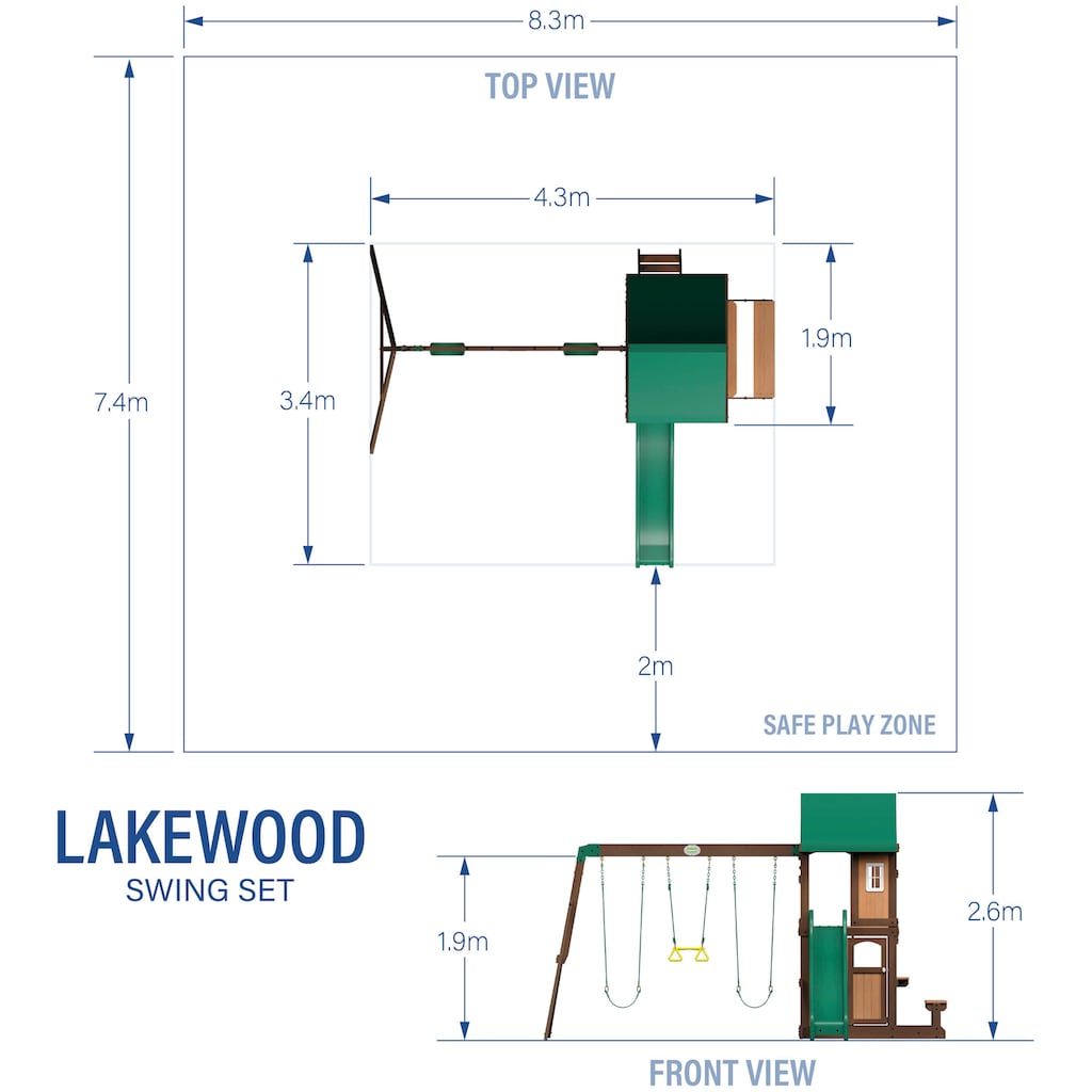 Backyard Discovery Spielturm »Lakewood«, mit Schaukeln und Rutsche