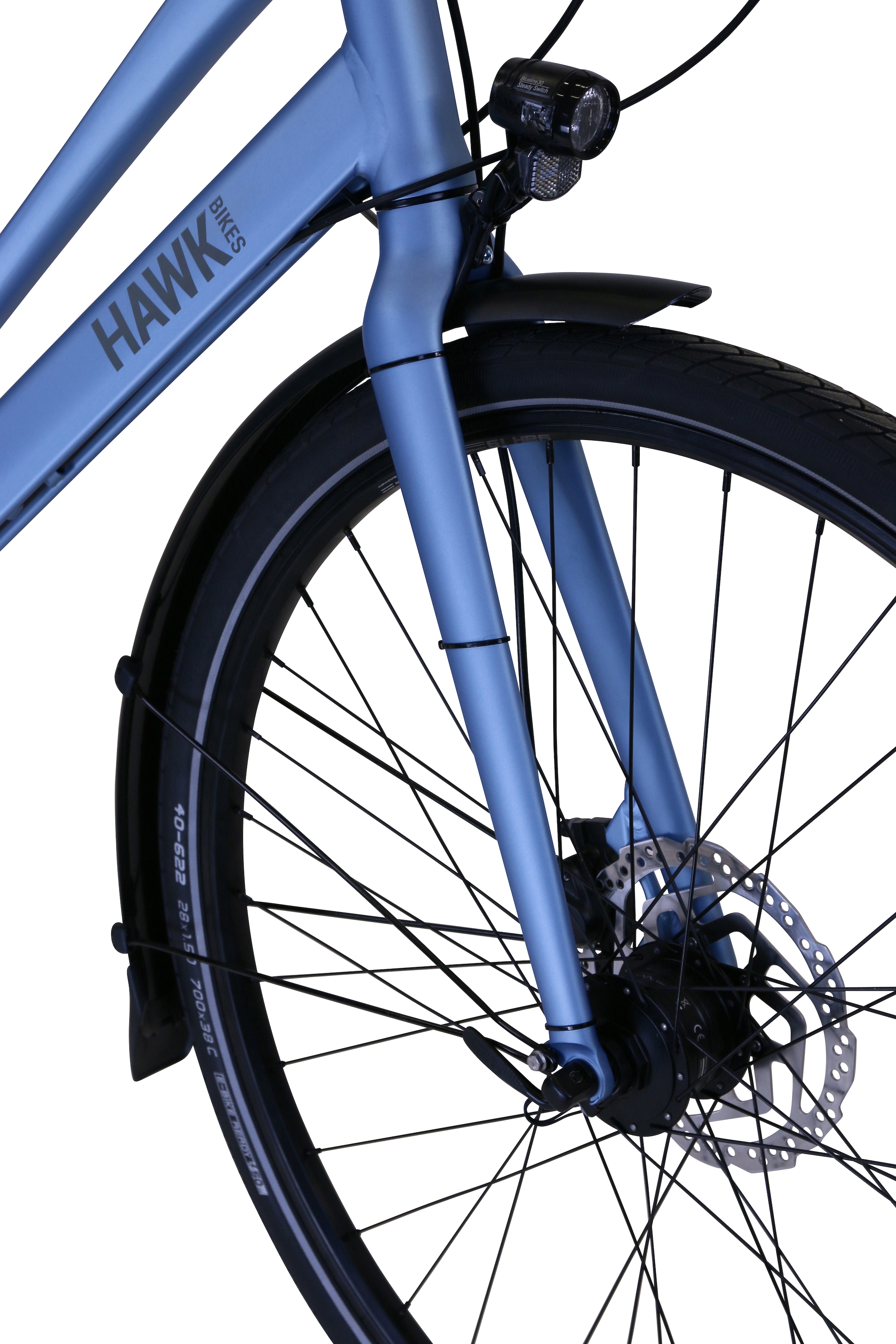 HAWK Bikes Trekkingrad »Trekking Lady Super Deluxe Skye blue«, 8 Gang, Shimano, Nexus Schaltwerk, für Damen und Herren