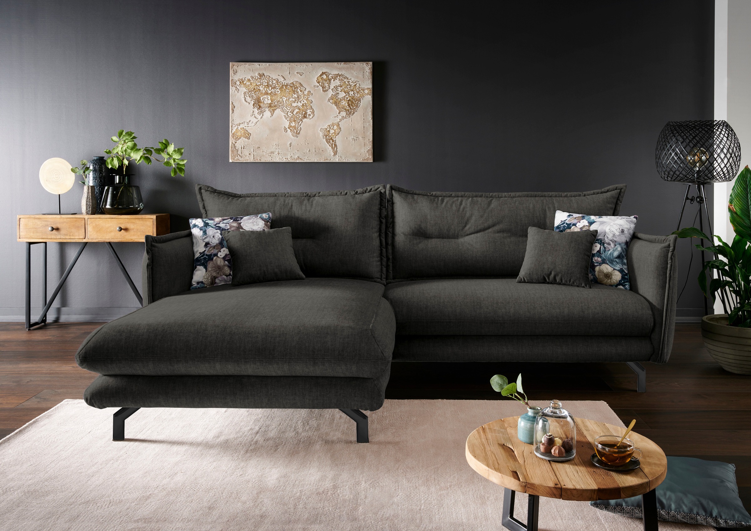 Home affaire Ecksofa "LAVA Breite 255 cm, modern und elegant, aktuelle Kiss günstig online kaufen