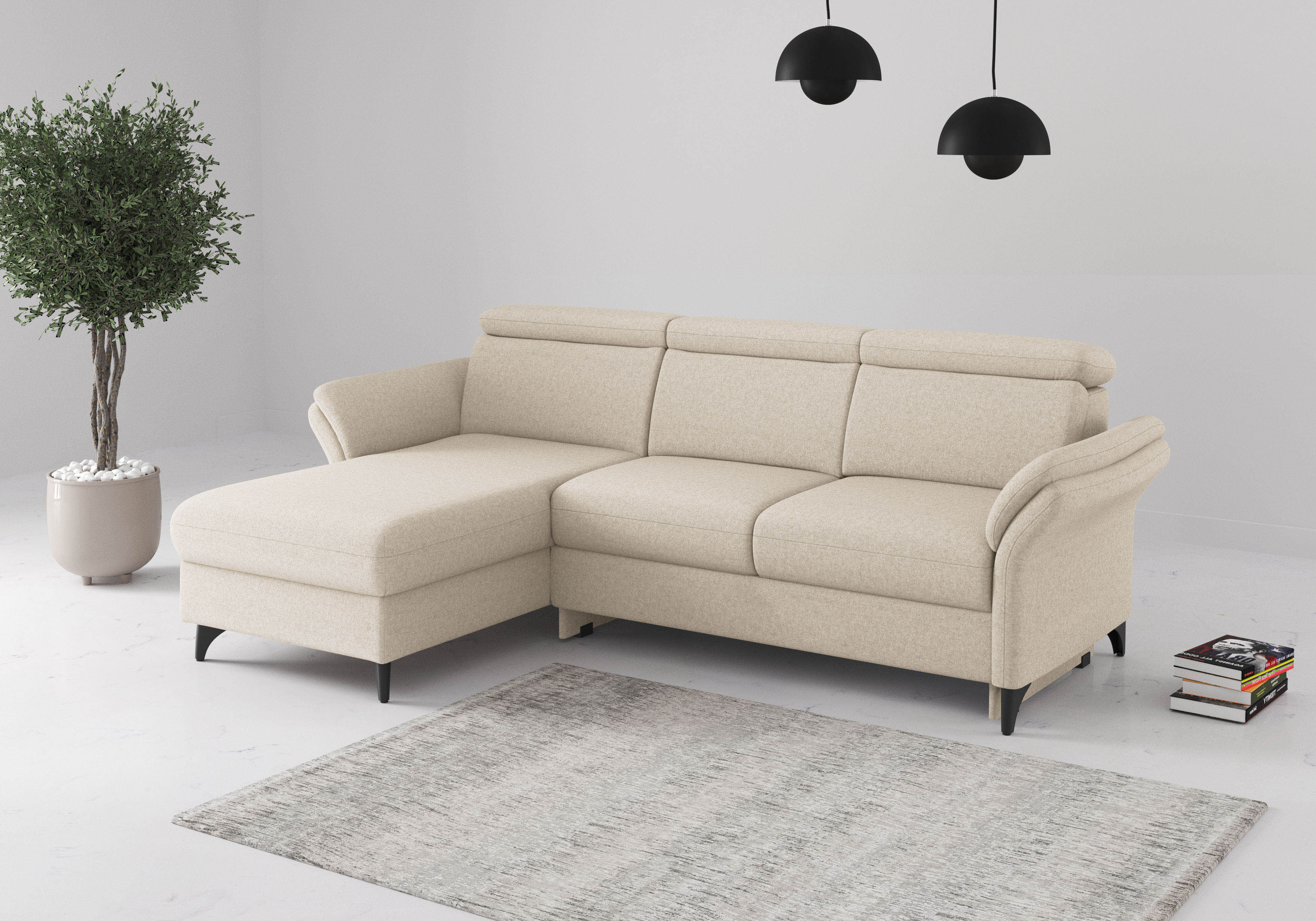 sit&more Ecksofa "Glendale, L-Form" inkl. Kopfteilverstellung, wahlweise mit Vorziehsitz und Bettkasten