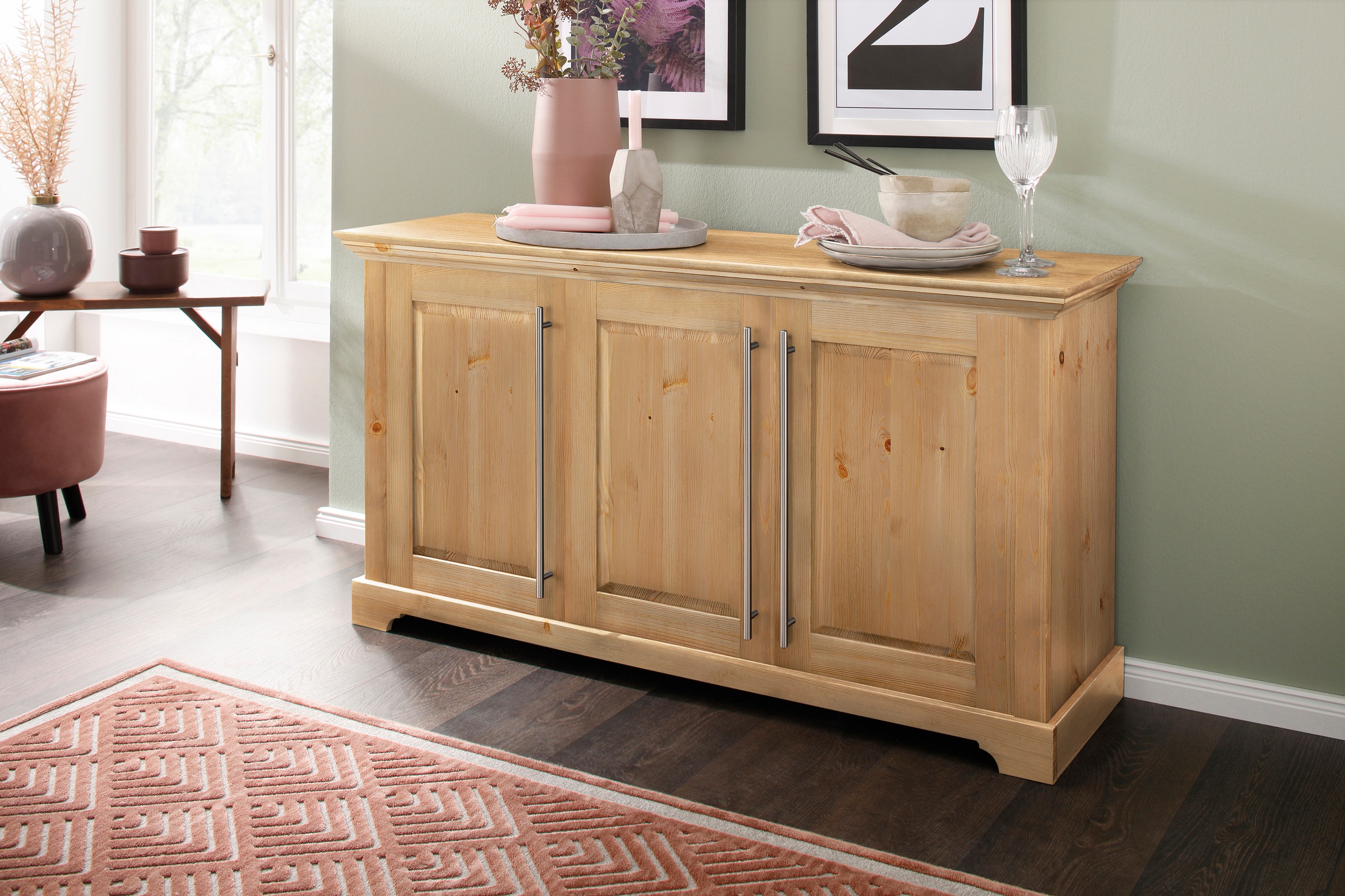 OTTO home Kommode "Melissa" aus massiver Kiefer, FSC zertifiziert, 3-türig, günstig online kaufen