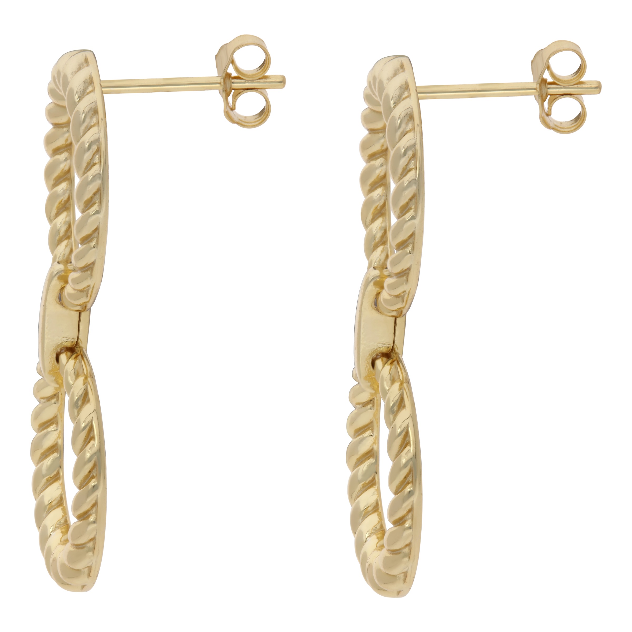 Firetti Yellow Gold-Tone 925 Sterling Silver Women's Doorknocker Earrings 2