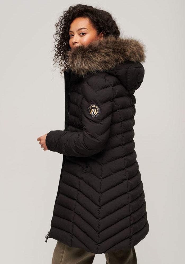 Superdry Steppjacke »FUJI FAUX FUR HOOD MID ilg...