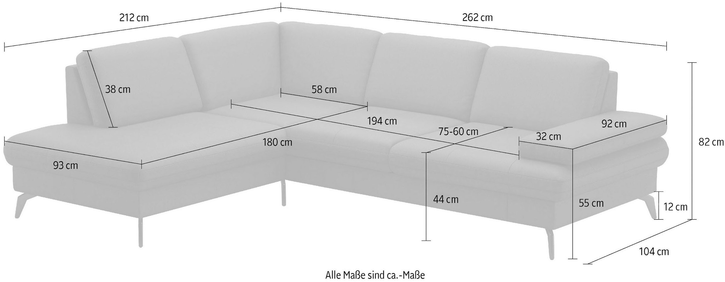 sit&more Ecksofa »Morris L-Form, inkl. Sitztiefenverstellung«, wahlweise mit Armteilverstellung, Bettfunktion & Bettkasten