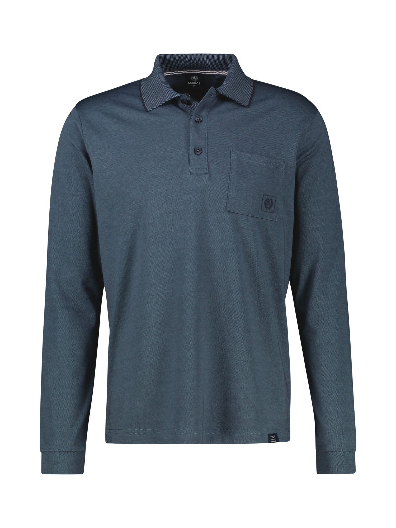 LERROS Langarm-Poloshirt »Legeres Langarm-Polo aus Mischgewebe mit Brusttasche«