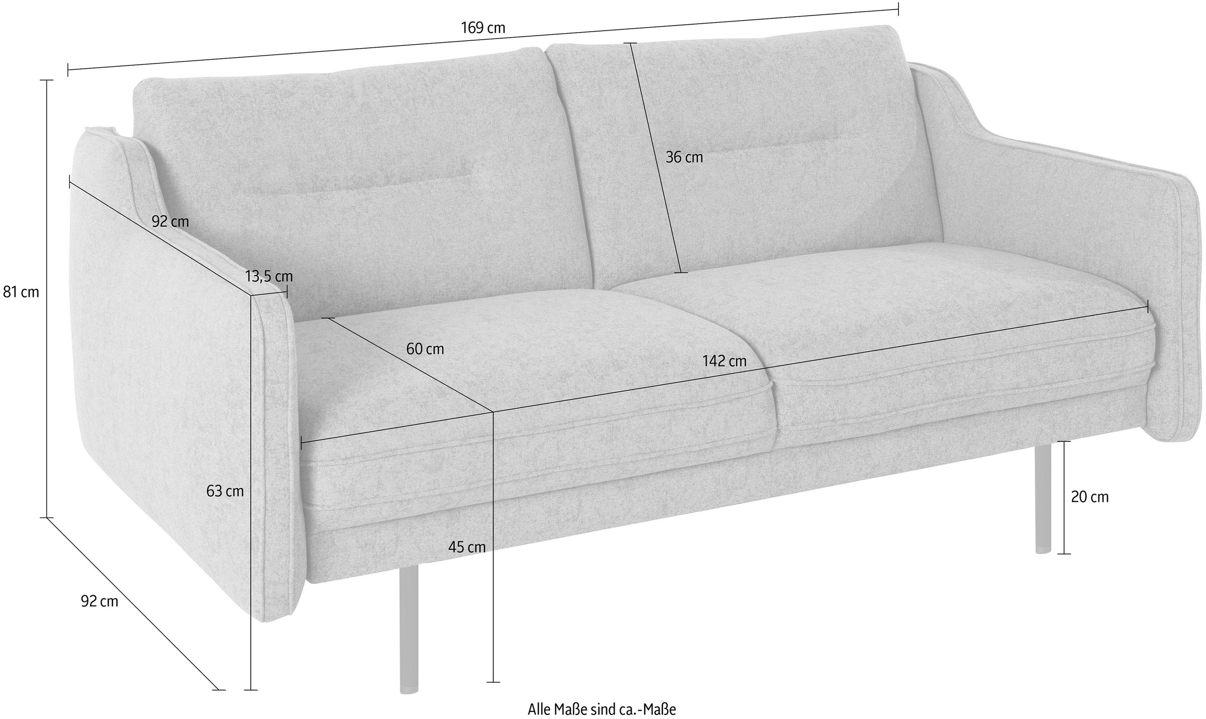 OTTO home 2-Sitzer »Nordfyn« edles Design in 3 Bezugsqualitäten