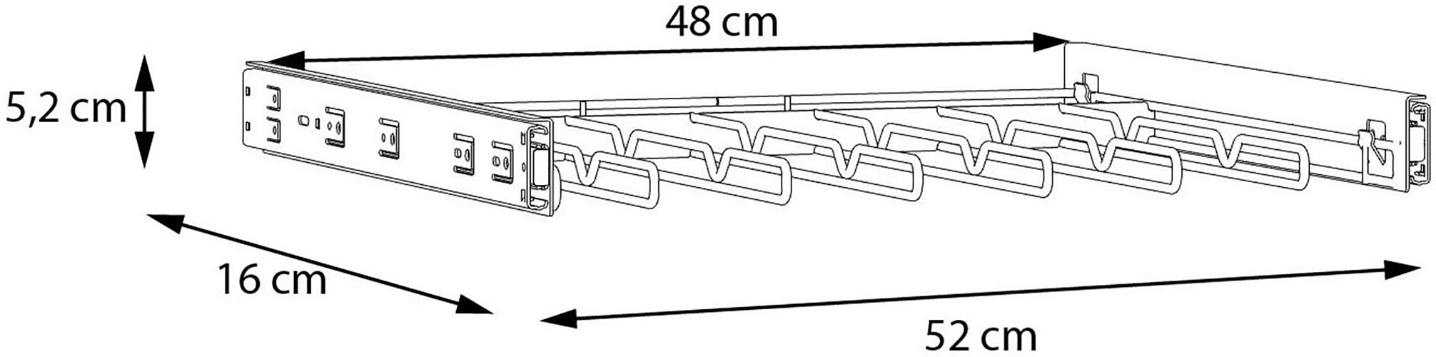 FORTE Inneneinteilung B/H/T 52/5,2/50 cm, einfache Montage, Metall