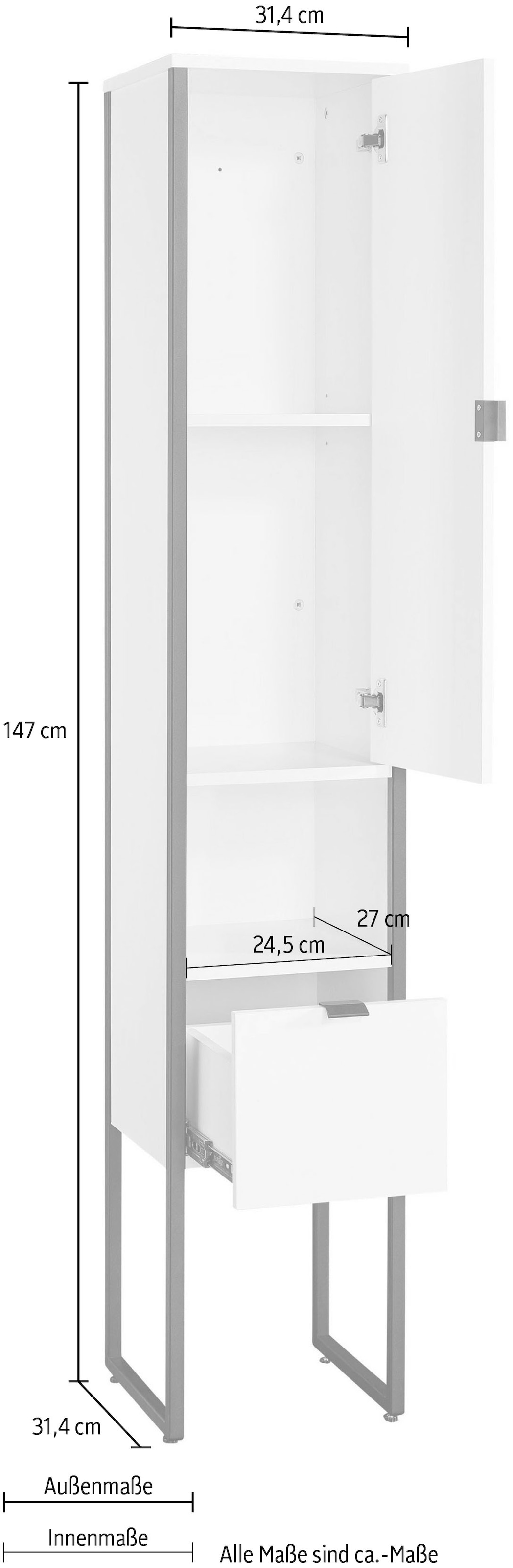 OTTO products Hochschrank »Netta«, für das Bad, Breite 31,5 cm kaufen | BAUR