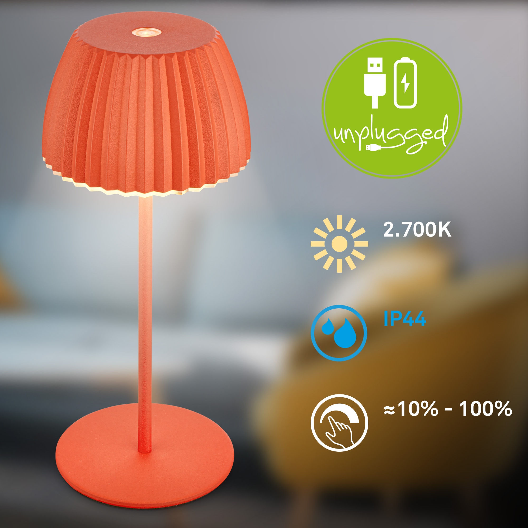 Briloner Leuchten LED Tischleuchte »Akku LED Tischleuchte«, Leuchtmittel LED-Modul | LED fest integriert