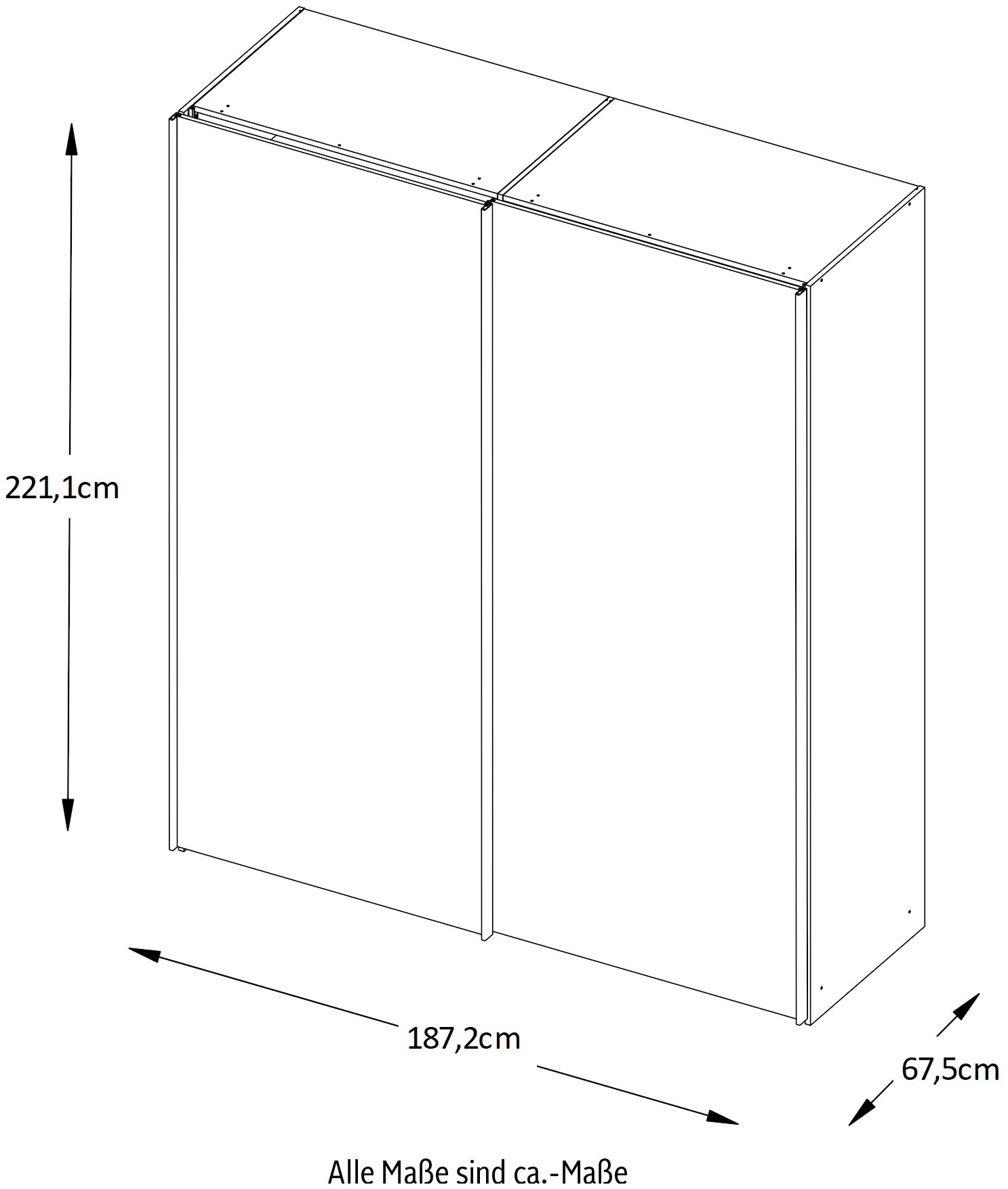 STAUD Schwebetürenschrank »Sinfonie Plus, edles Design in hochwertiger Qualität, Made in Germany«, Mit vier verschiedenen Ausstattungsvarianten