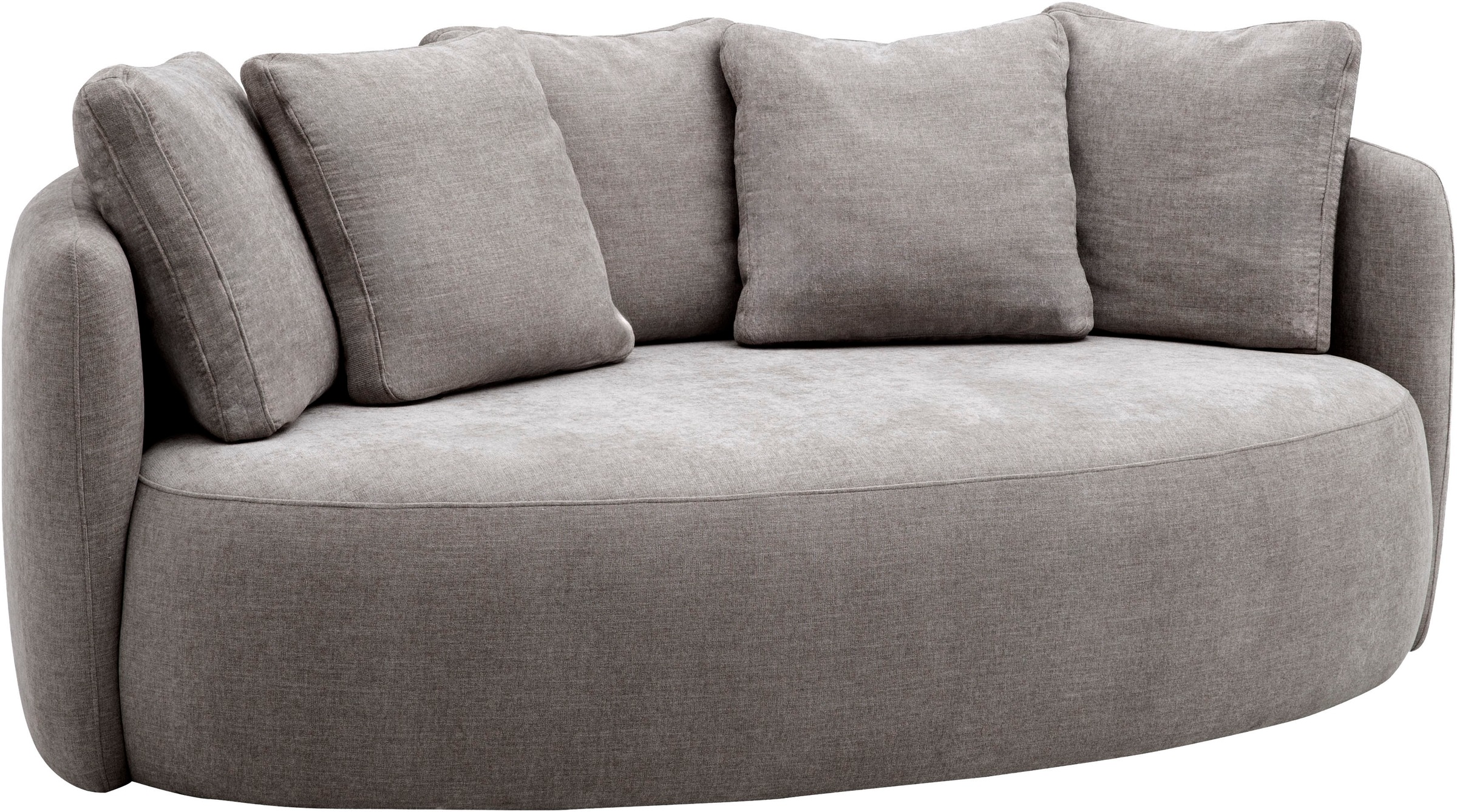 OTTO home 2,5-Sitzer »Kaarl, rundes Loungesofa, Sofa mit Kissen, perfekt gepolstert« Webstoff, in fünf Farben, zeitloses Design, inkl. 5 Rückenkissen