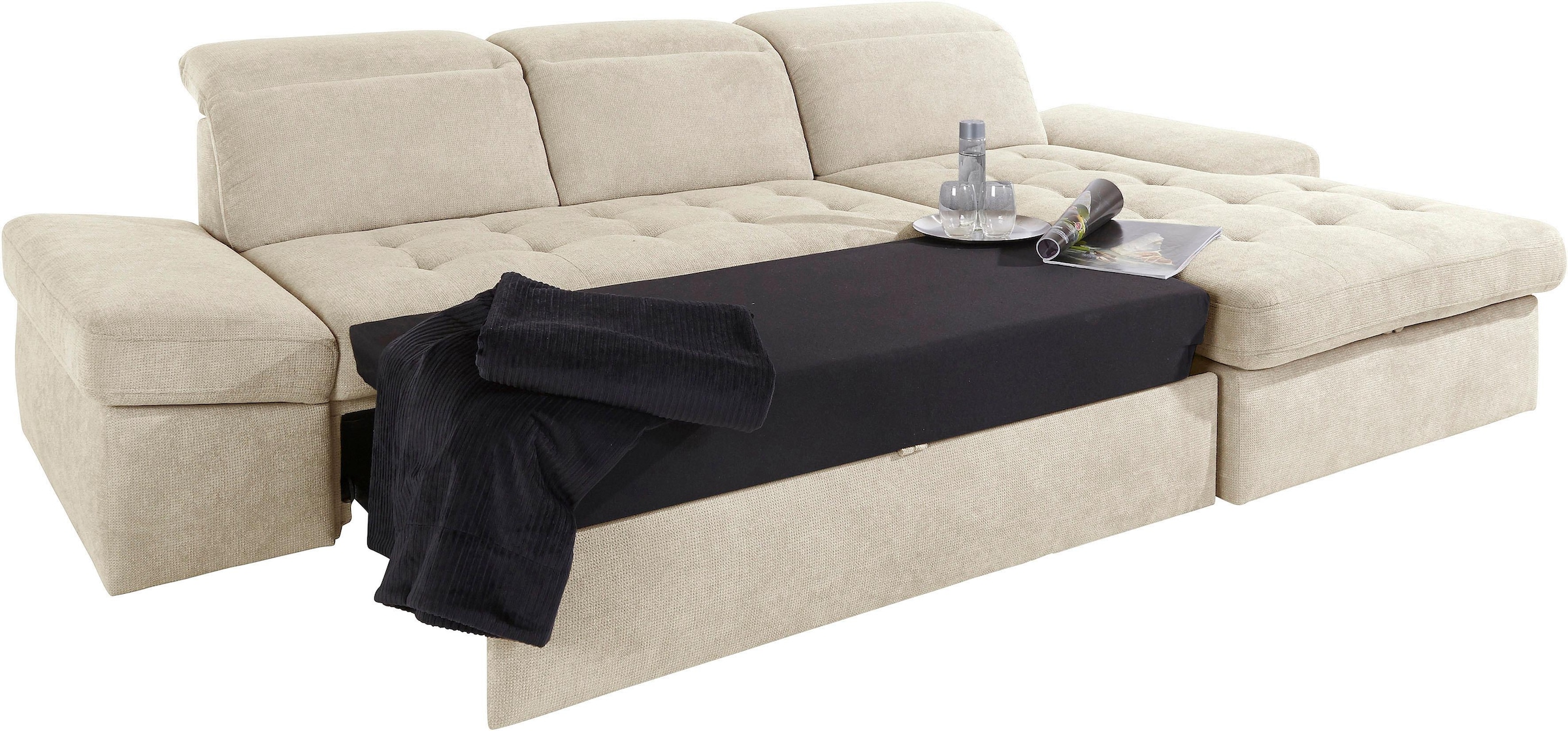sit&more Ecksofa »Stardust L-Form«, wahlweise mit Bettfunktion und Bettkasten