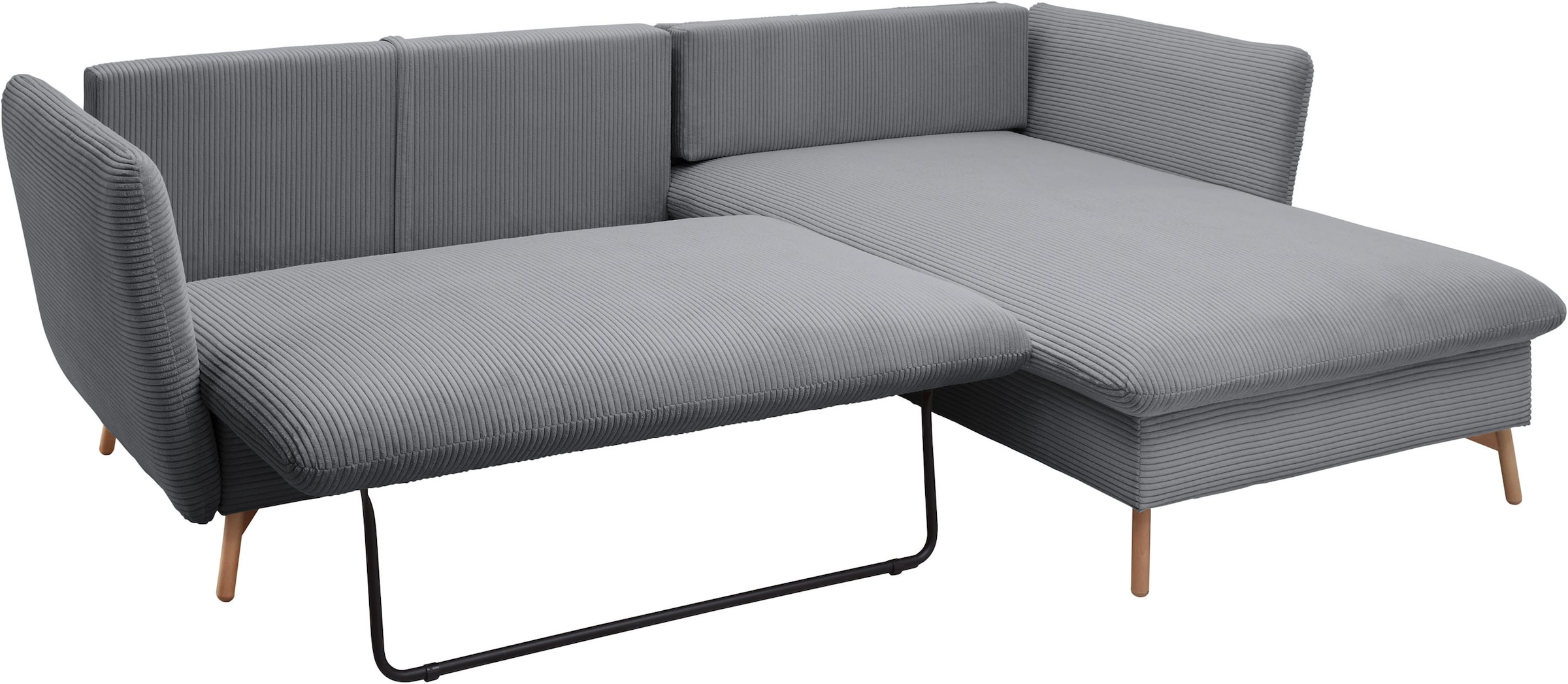 andas Ecksofa »MERLE, 258 cm, L-Form, traumhafter Cord,«, mit Bettfunktion und Bettkasten, Liegefläche 224 x 139