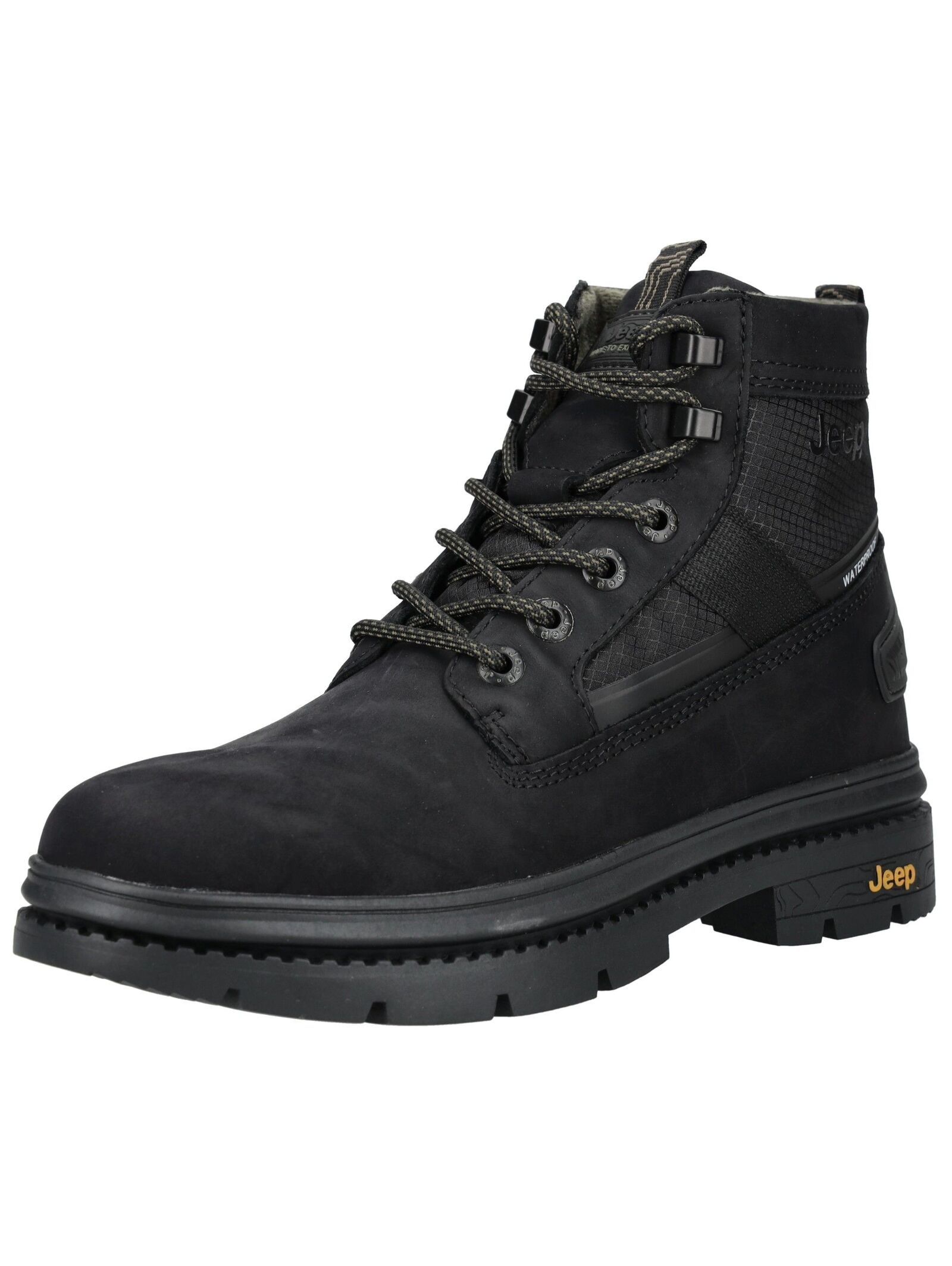 Jeep Schnürstiefelette "Jeep Stiefelette Leder/Textil" günstig online kaufen