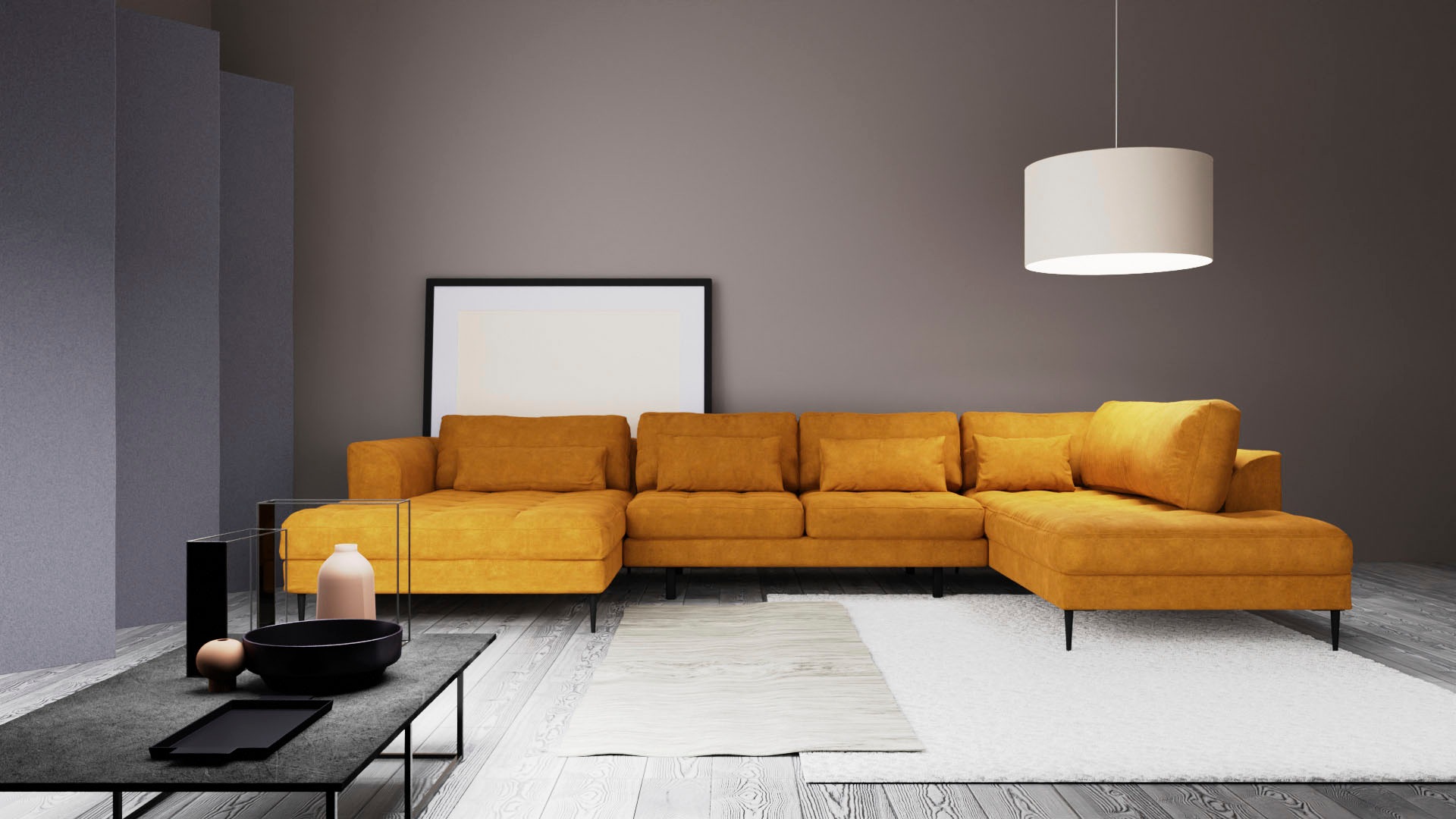 TRENDMANUFAKTUR Wohnlandschaft "Luzi, gemütliches Sofa, extra viel Platz, v günstig online kaufen