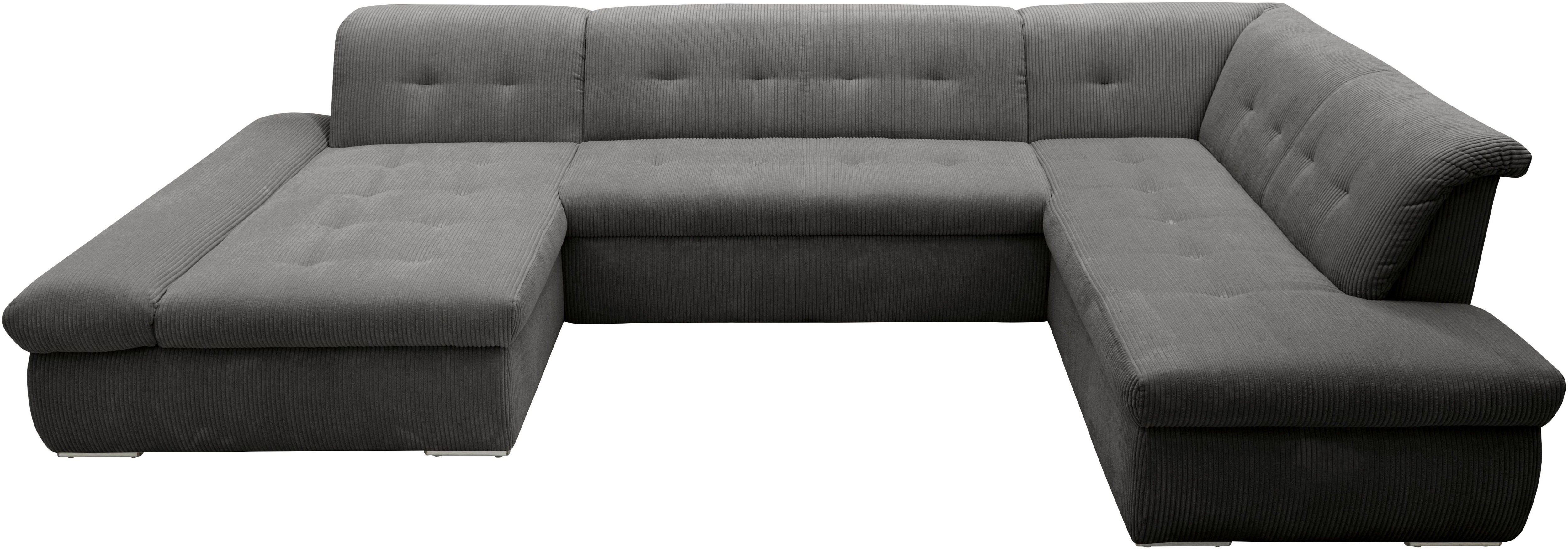 Thumbnail - DOMO collection Wohnlandschaft "Moric U-Form, auch in Cord, Breite 353cm, viel Platz" im XXL-Format, wahlweise mit Bettf...
