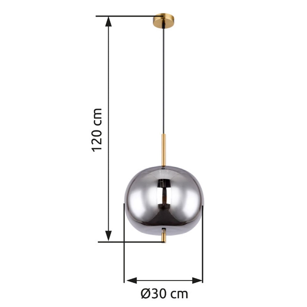 GLOBO LIGHTING Hängeleuchte »BLACKY I«, Leuchtmittel E27 | ohne Leuchtmittel, Hängelampe/Pendelleuchte/Glas rauchfarben/Höhe kürzbar/Esstisch