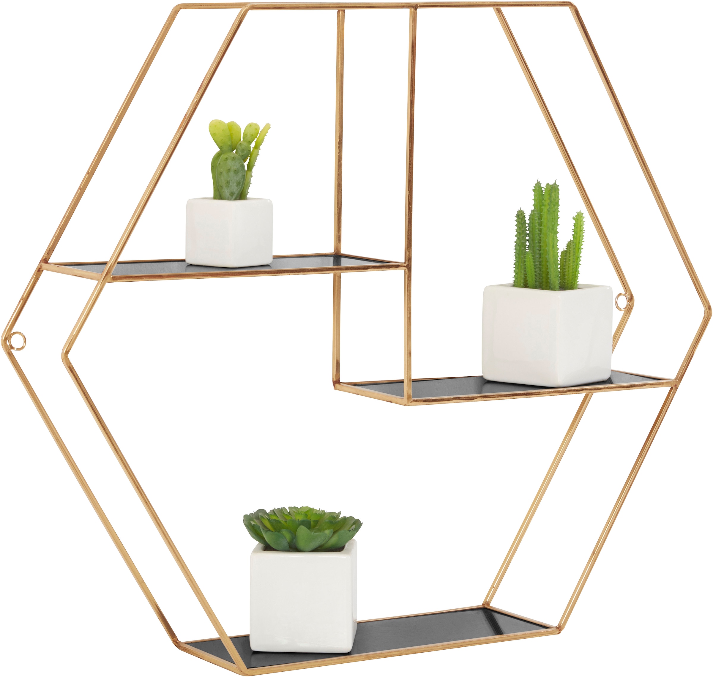 Leonique Deko-Wandregal »Hexagon«, sechseckiges Element, bestellen in Design goldfarben, | BAUR modernem