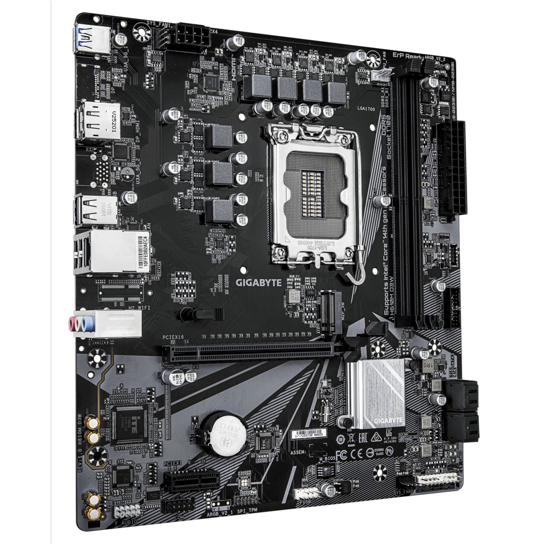 Gigabyte Mainboard »H610M D3W Mainboard - Unterstützt Intel Core Prozessoren der 14. Gener«